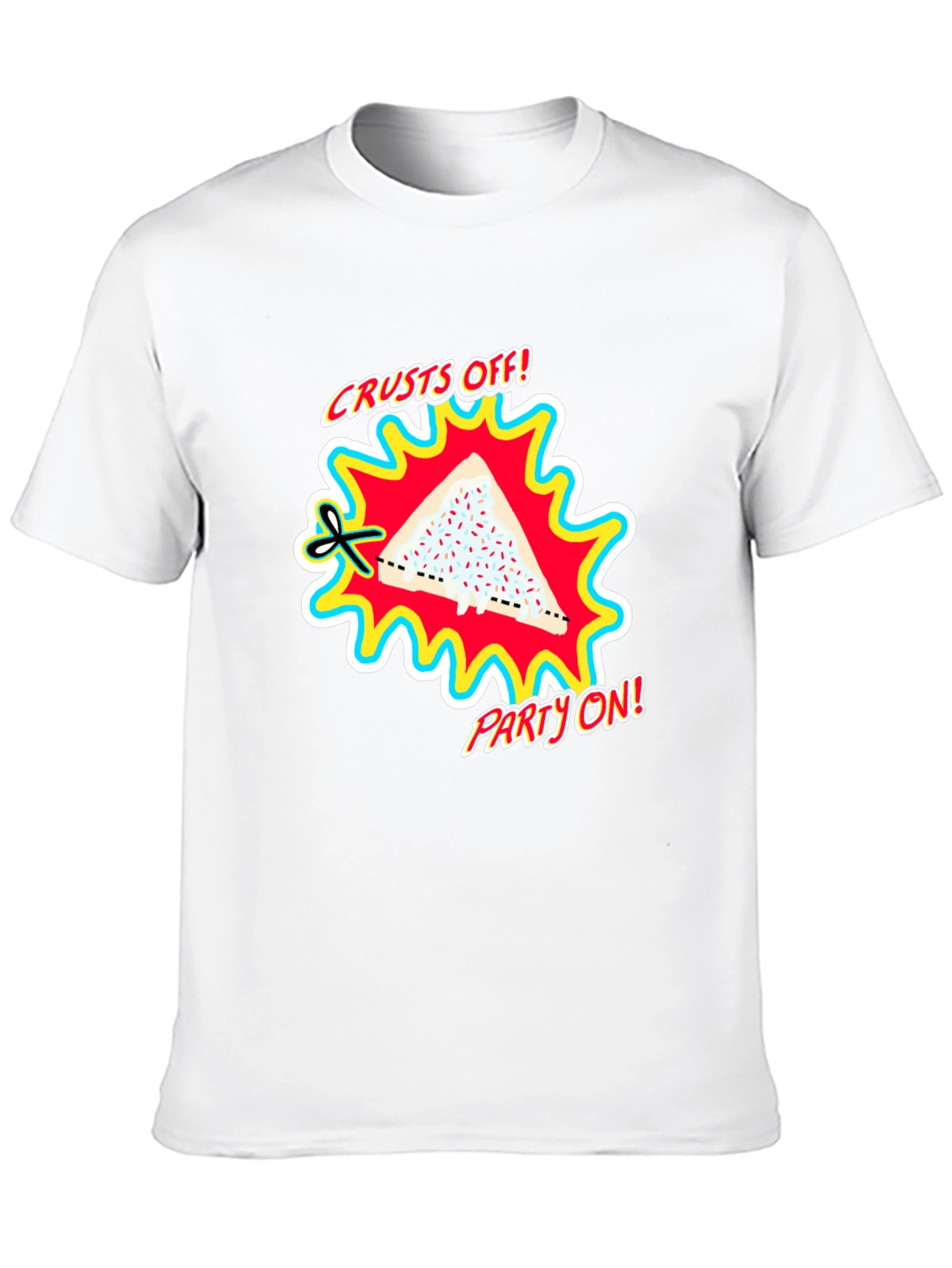Crusts Off! Party On! Black Graphic Tee