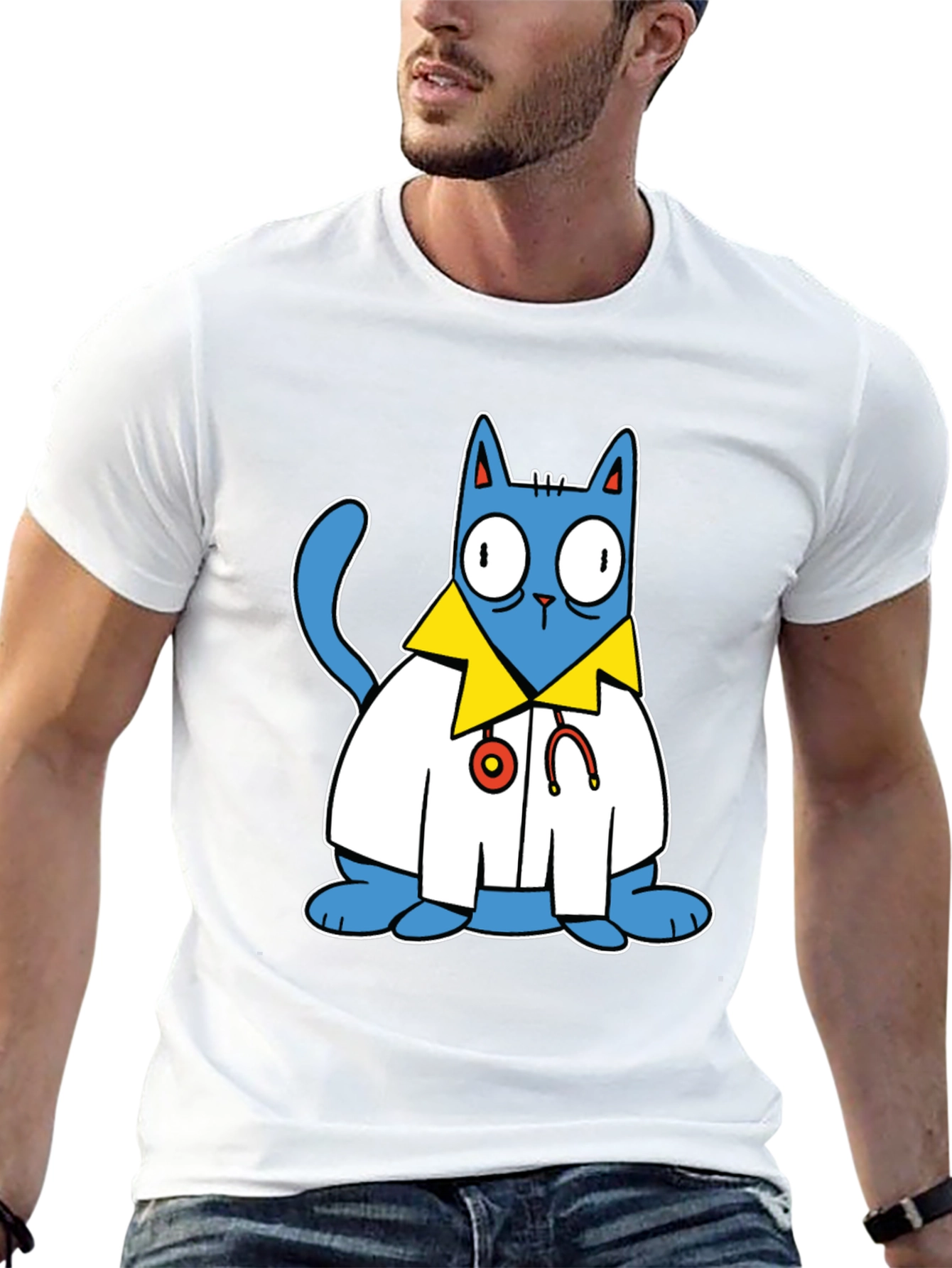 Doctor Cat T-Shirt - Funny Cartoon Tee