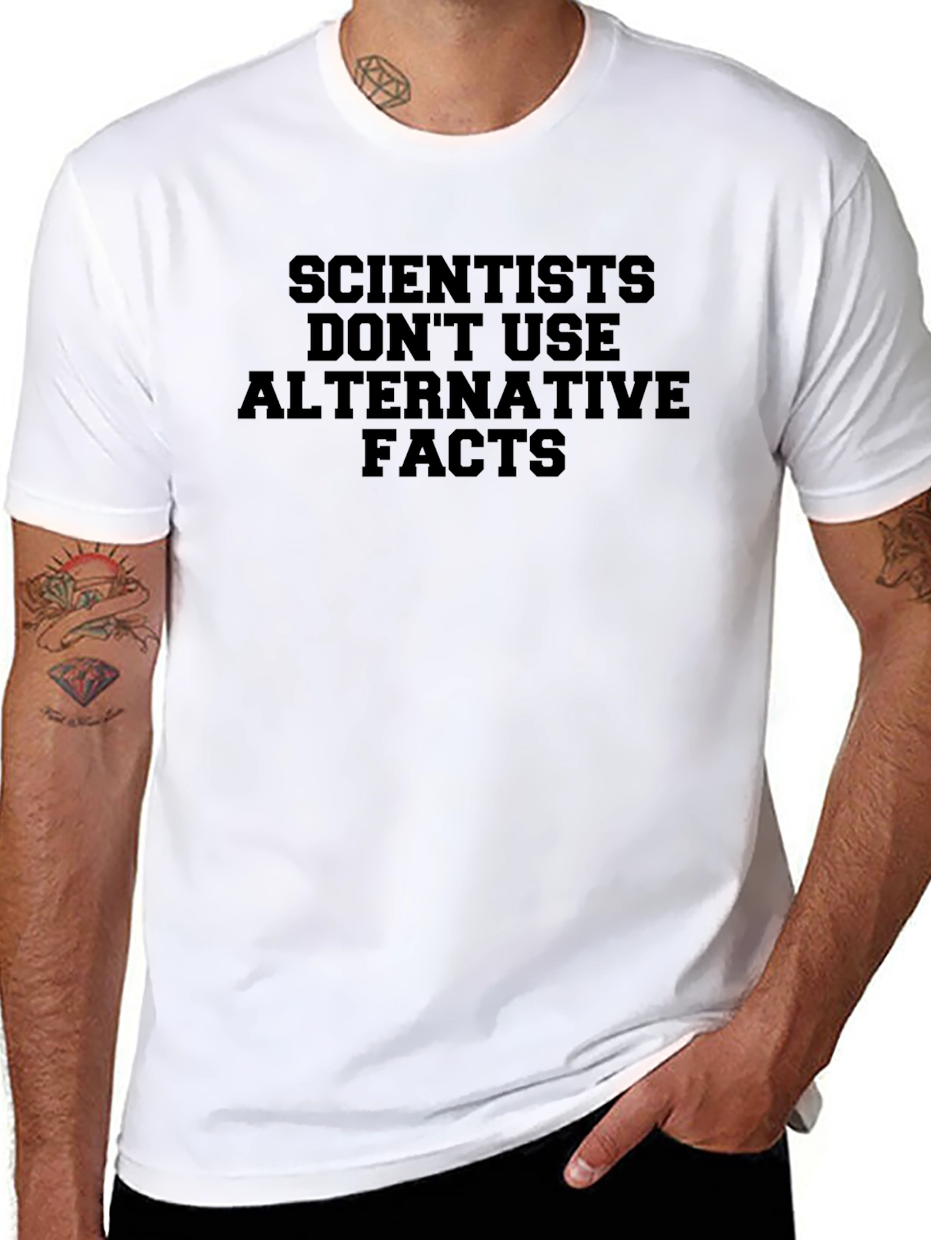 Scientists Dont Use Alternative Facts Black T-Shirt