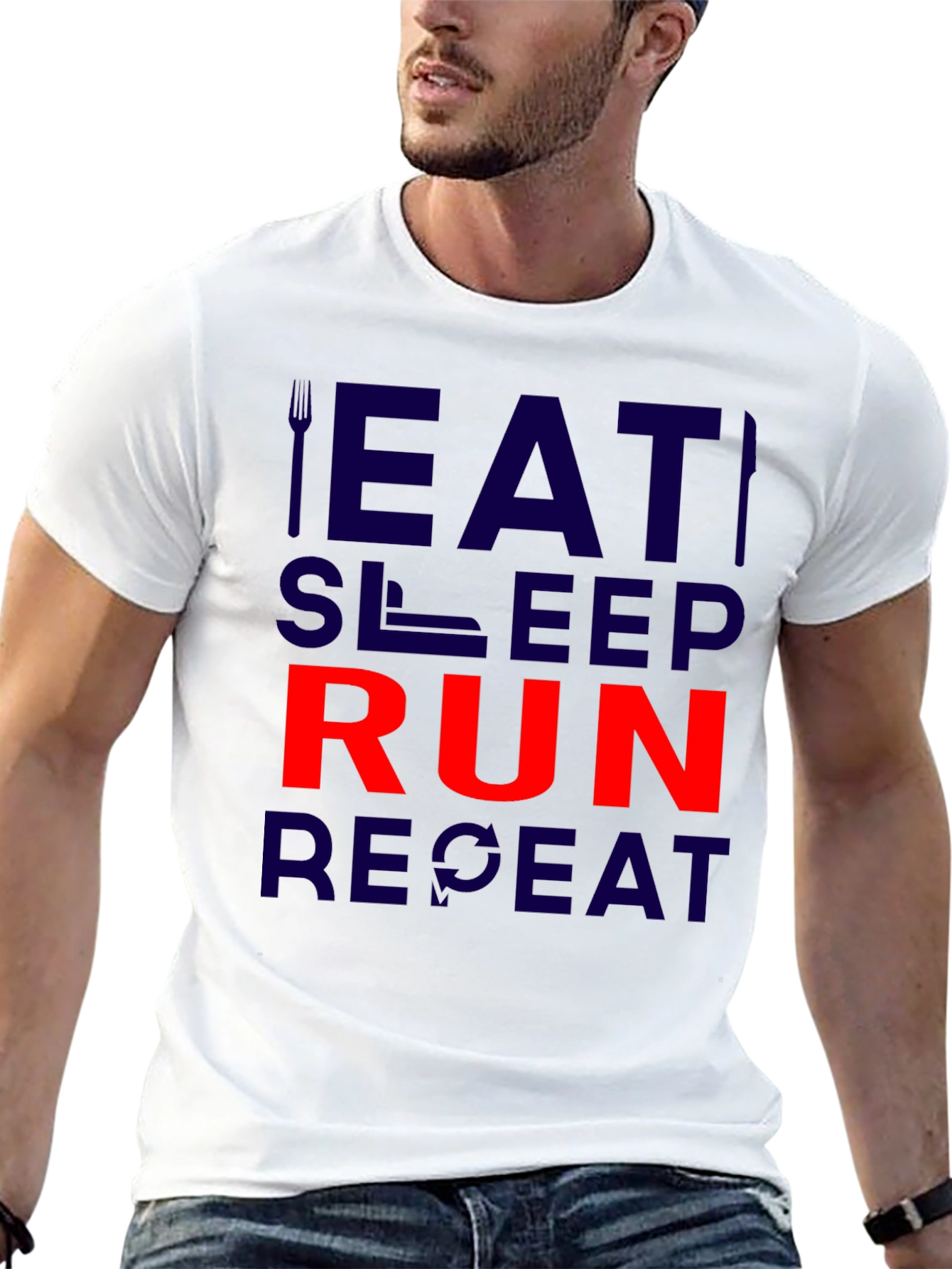 Eat Sleep Run Repeat Black T-Shirt