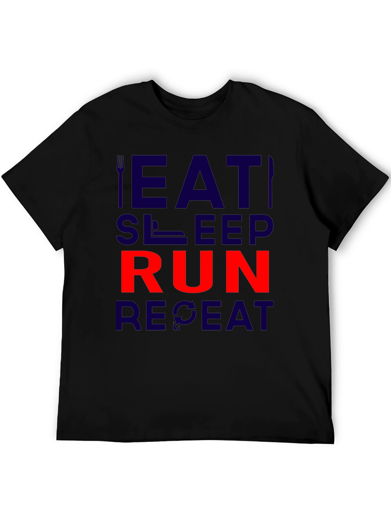 Eat Sleep Run Repeat Black T-Shirt