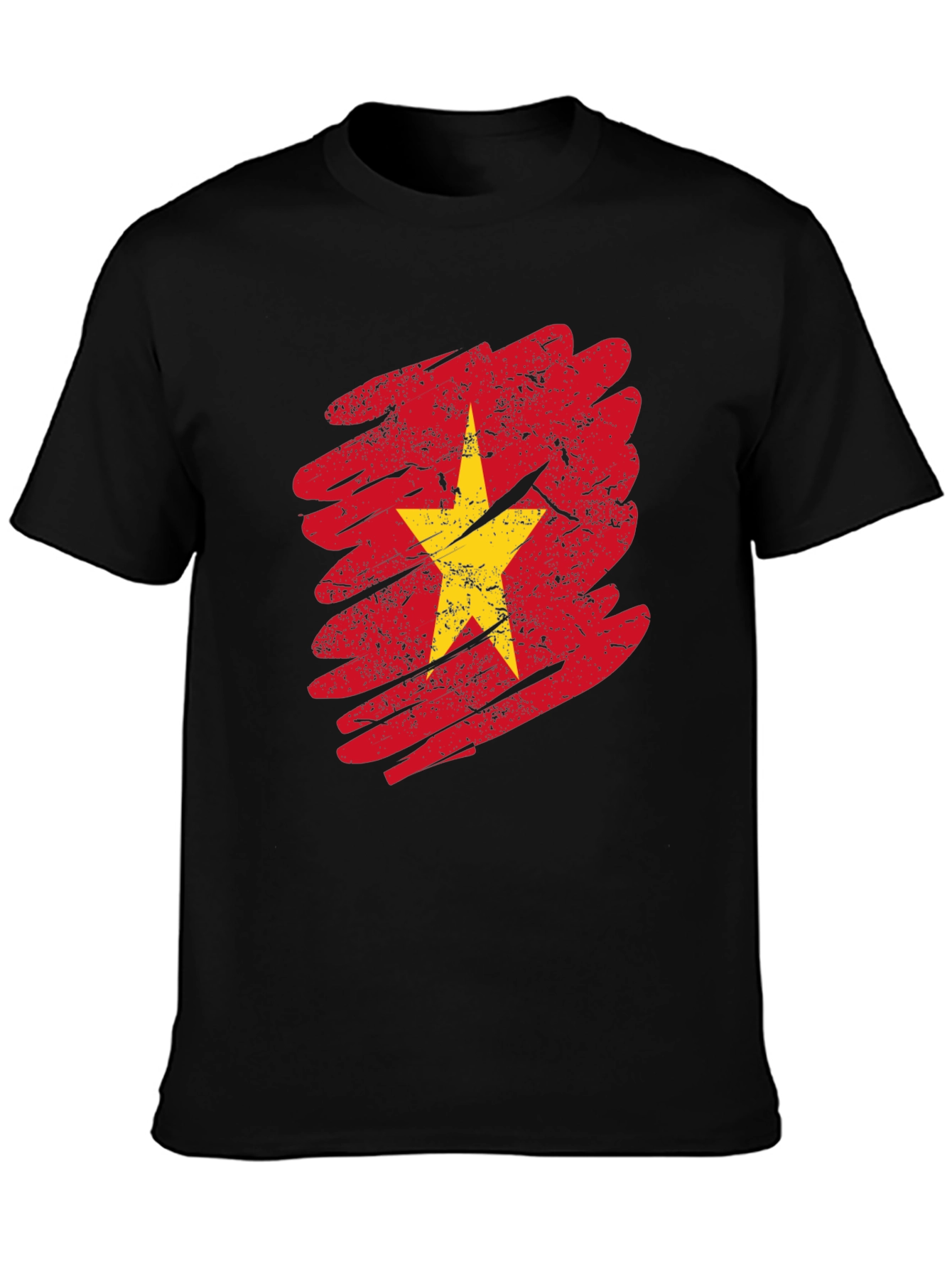 Vietnam Flag Graphic Tee - Distressed Print