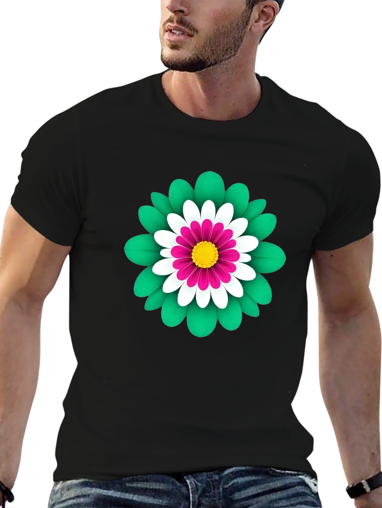 Floral Graphic Print Tee - Soft Cotton Blend