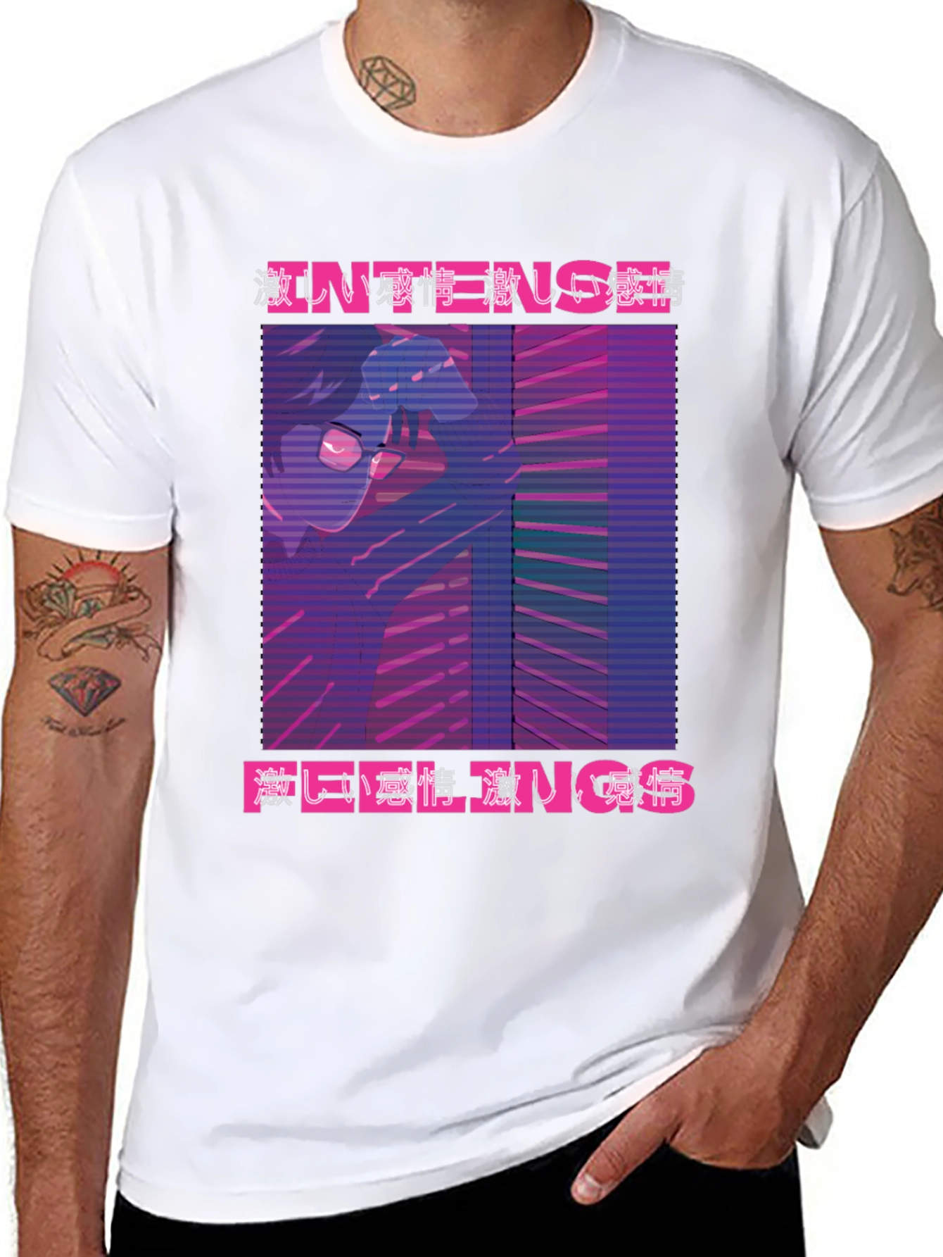 Intense Feelings Anime T-Shirt - Black