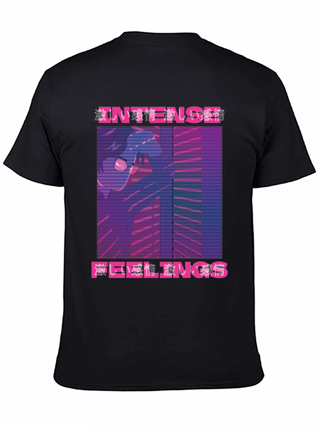 Intense Feelings Anime T-Shirt - Black