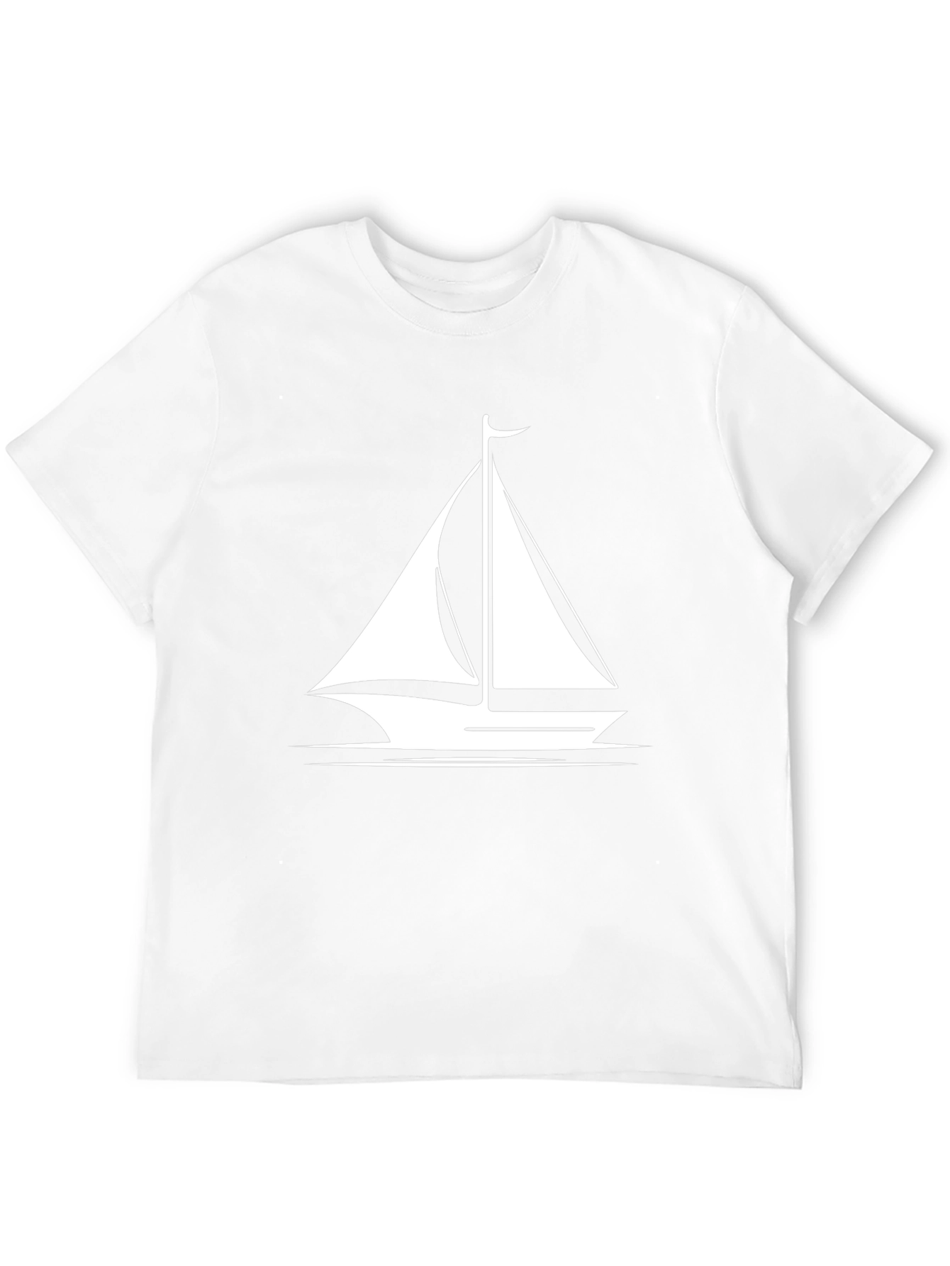 Sailboat Graphic Tee - Black Cotton T-Shirt