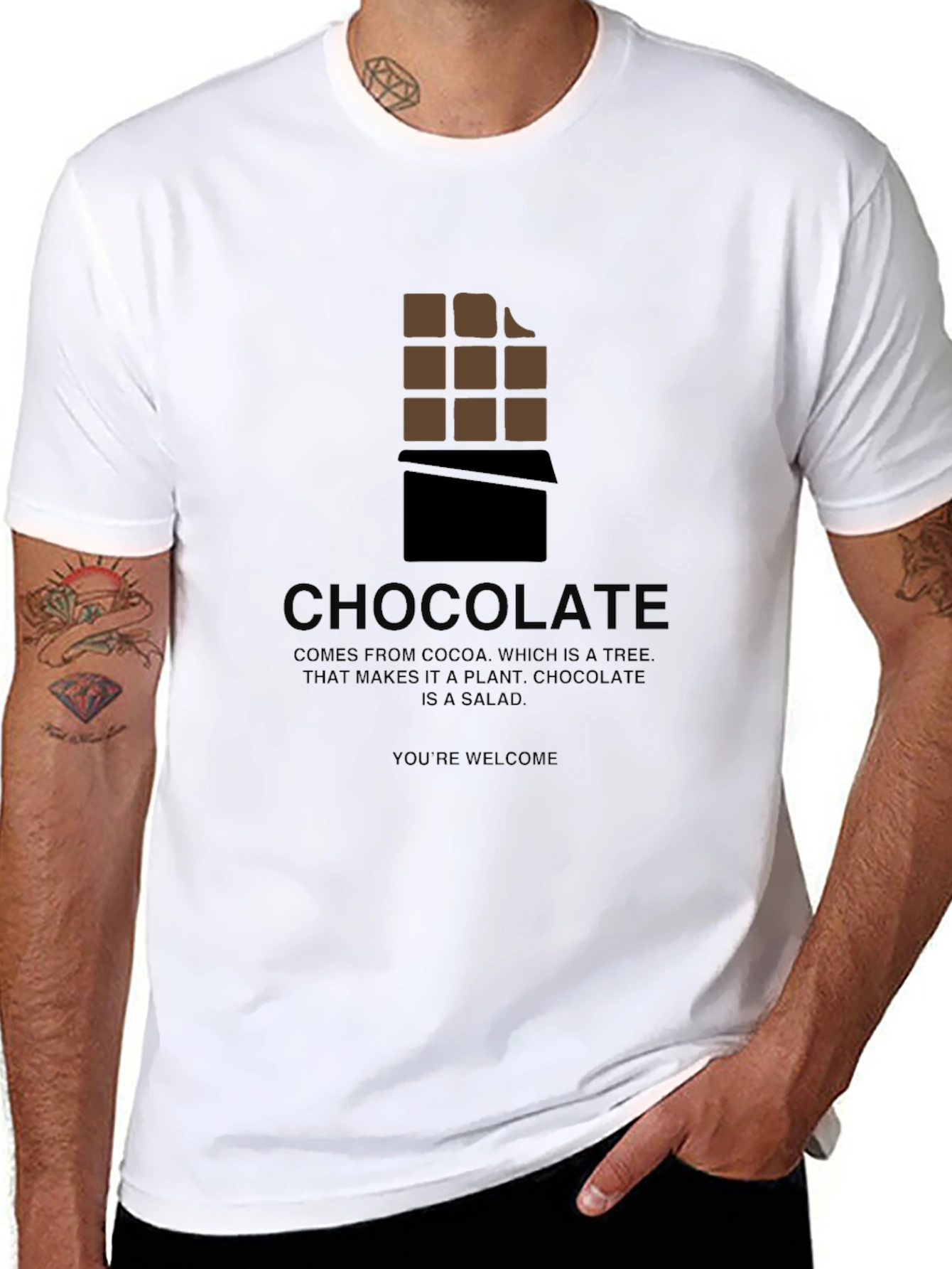 Chocolate Bar Graphic Tee - Funny Salad Statement T-Shirt