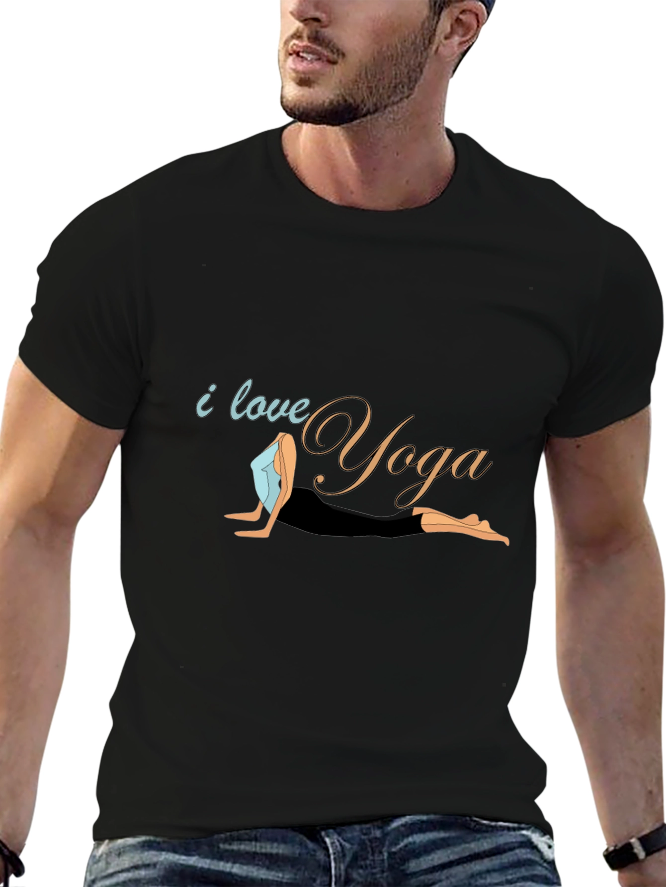 I Love Yoga Black T-Shirt