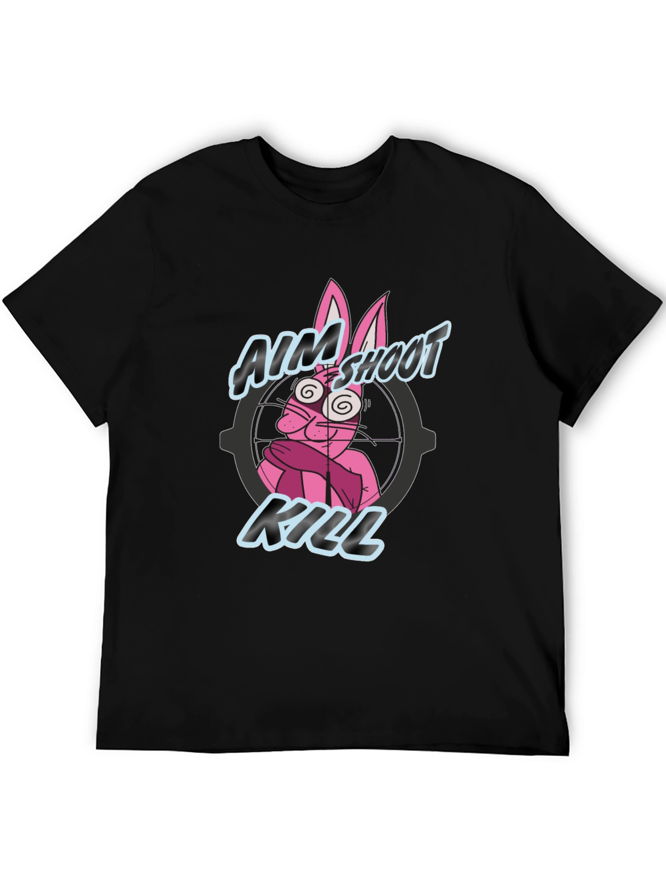 Aim Shoot Kill Rabbit Black T-Shirt