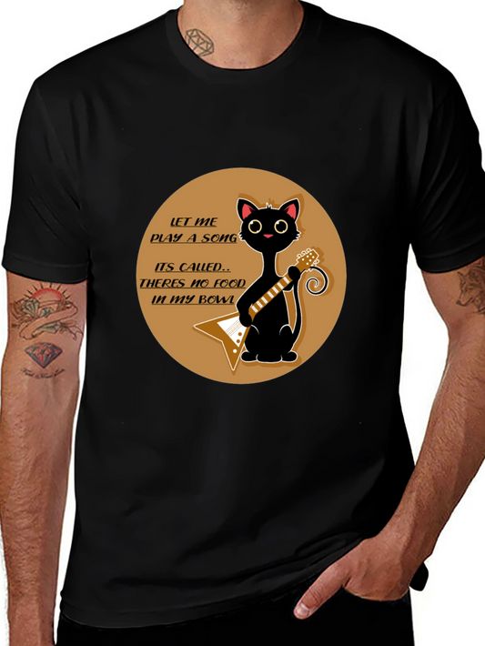 Cat Guitarist T-Shirt - No Food in My Bowl!