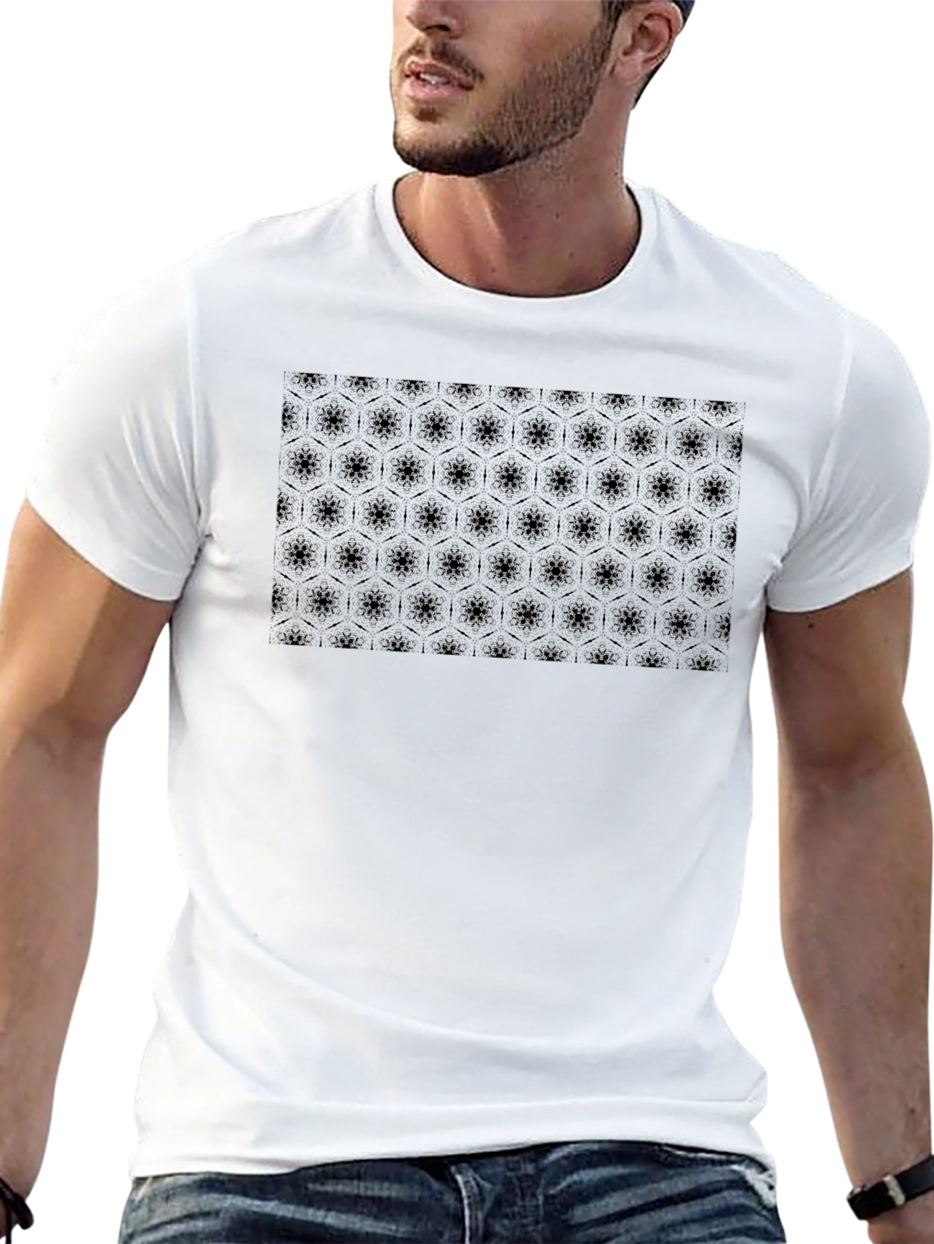 Hex Pattern Black T-Shirt