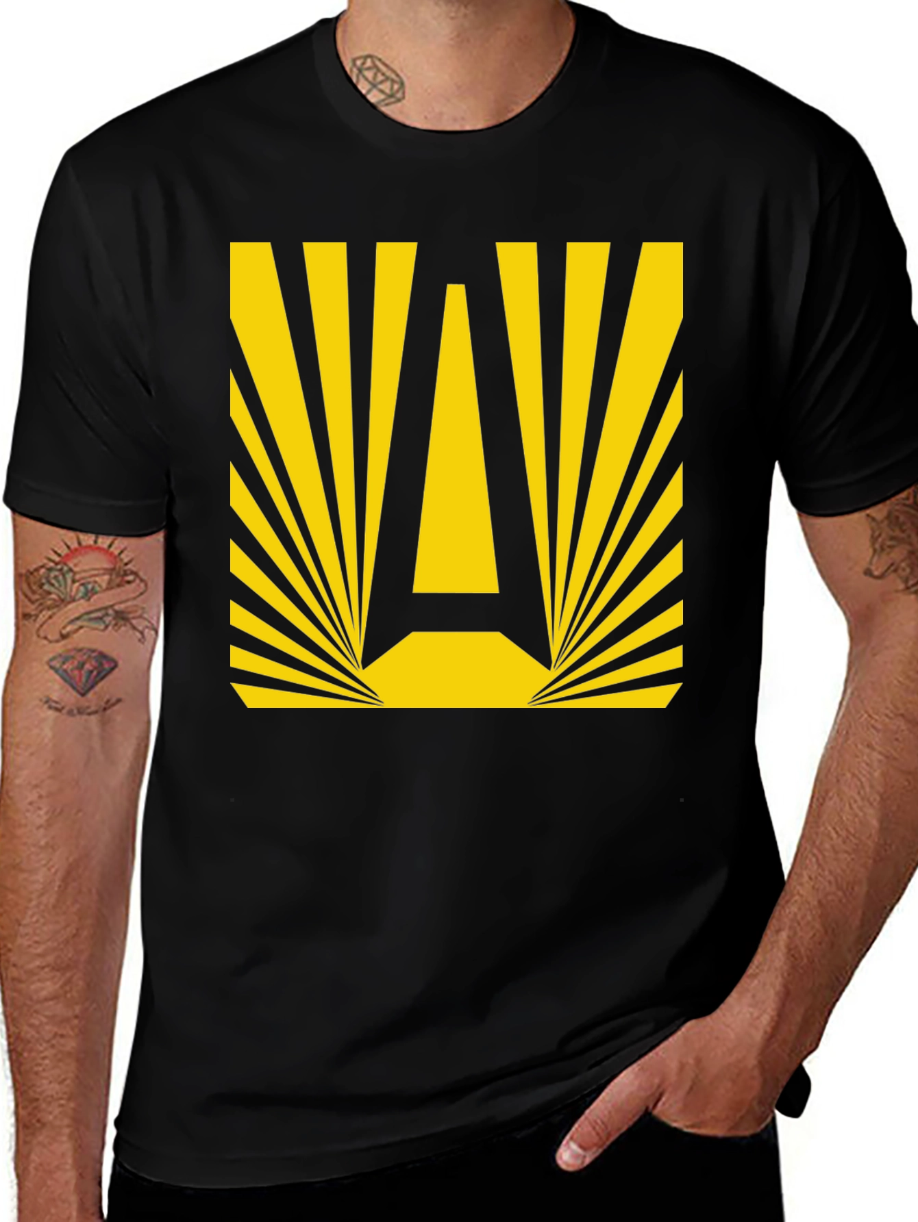 Retro A Graphic Tee - Black