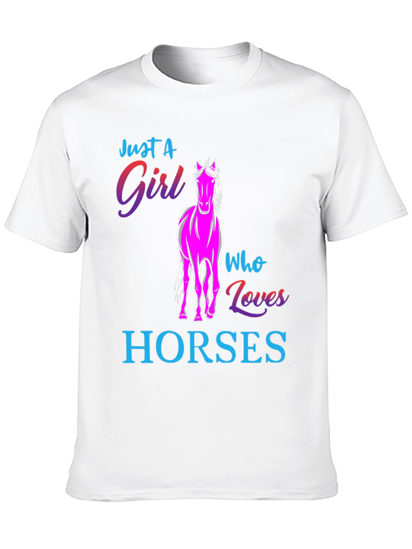 Just A Girl Who Loves Horses Black T-Shirt