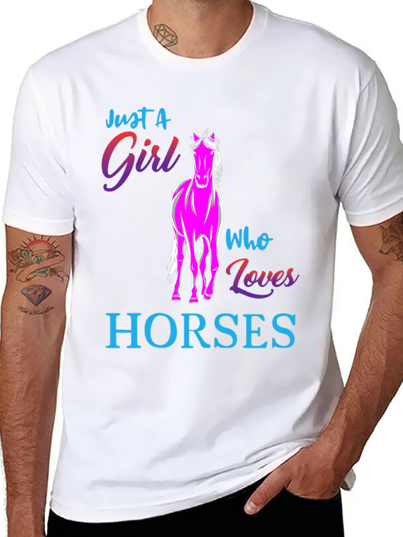 Just A Girl Who Loves Horses Black T-Shirt