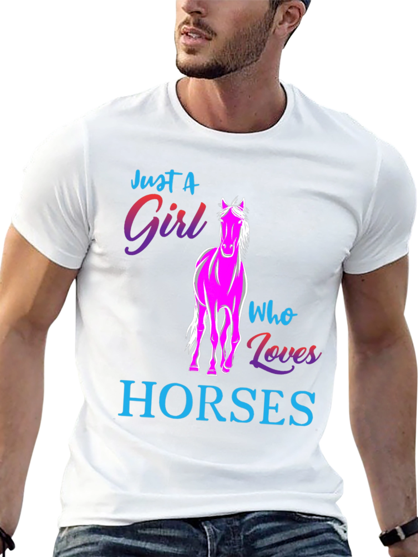 Just A Girl Who Loves Horses Black T-Shirt