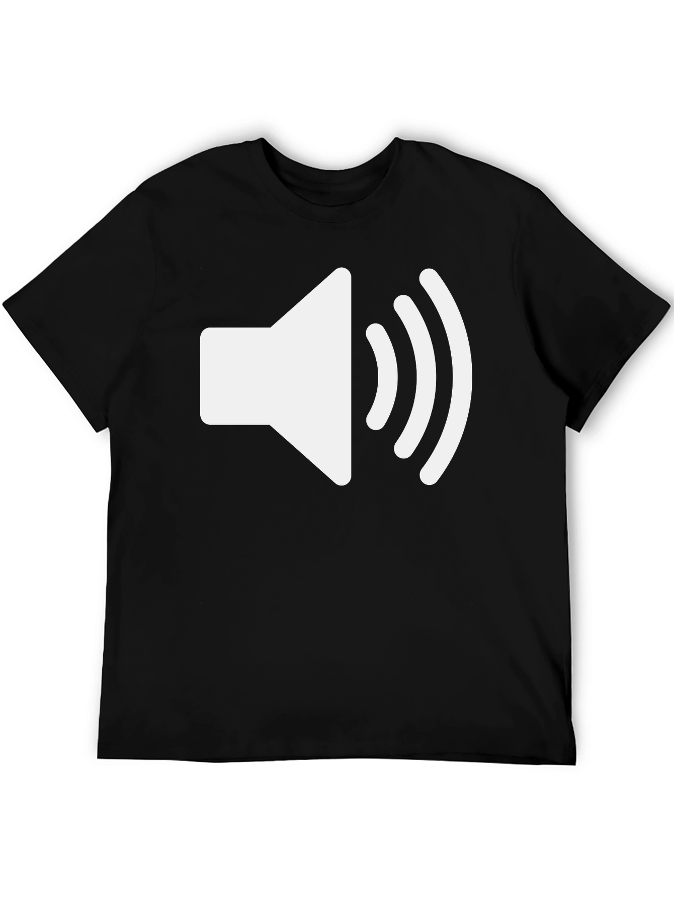 Black T-Shirt with White Speaker Icon