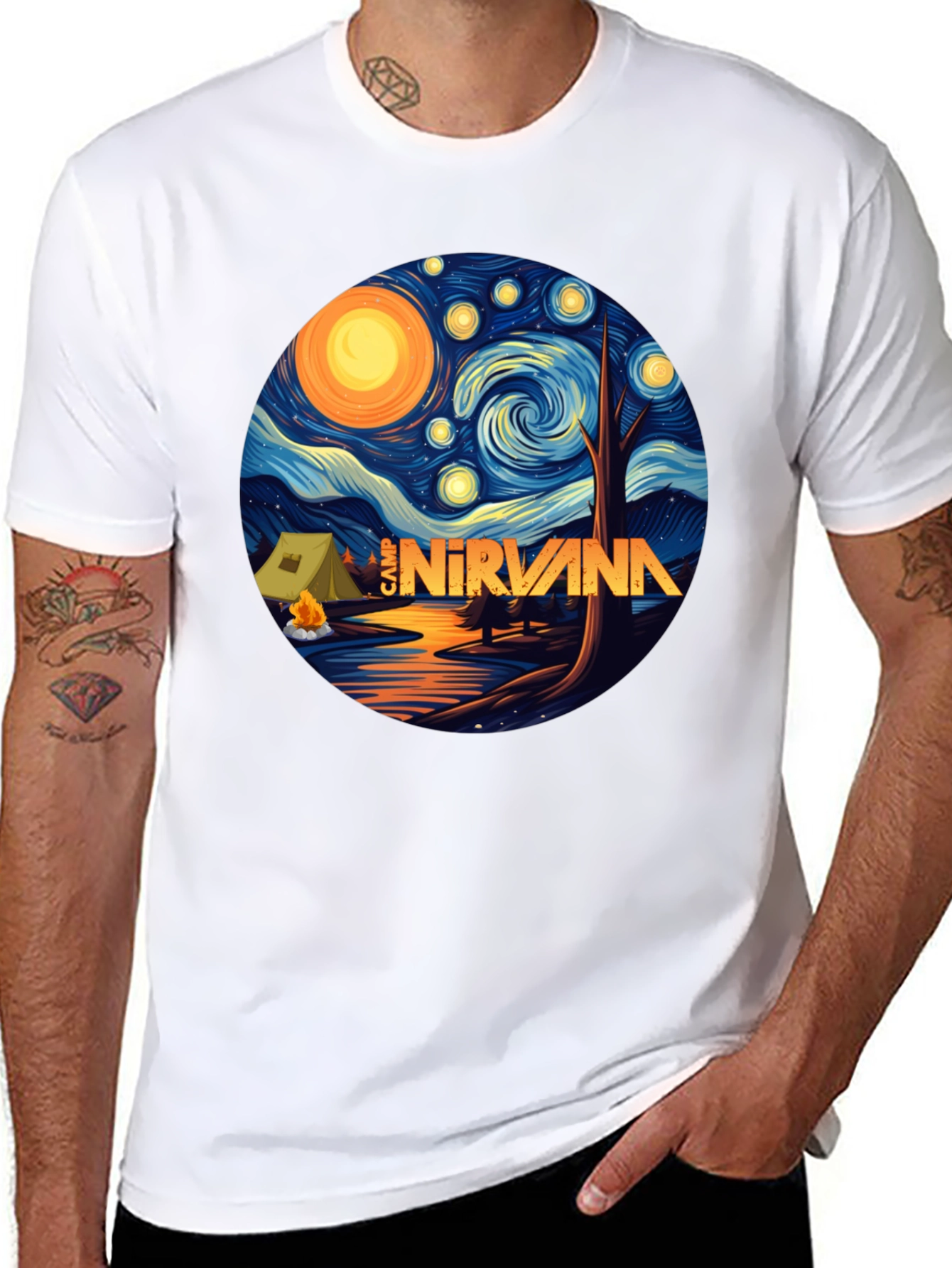 Camp Nirvana Starry Night T-Shirt