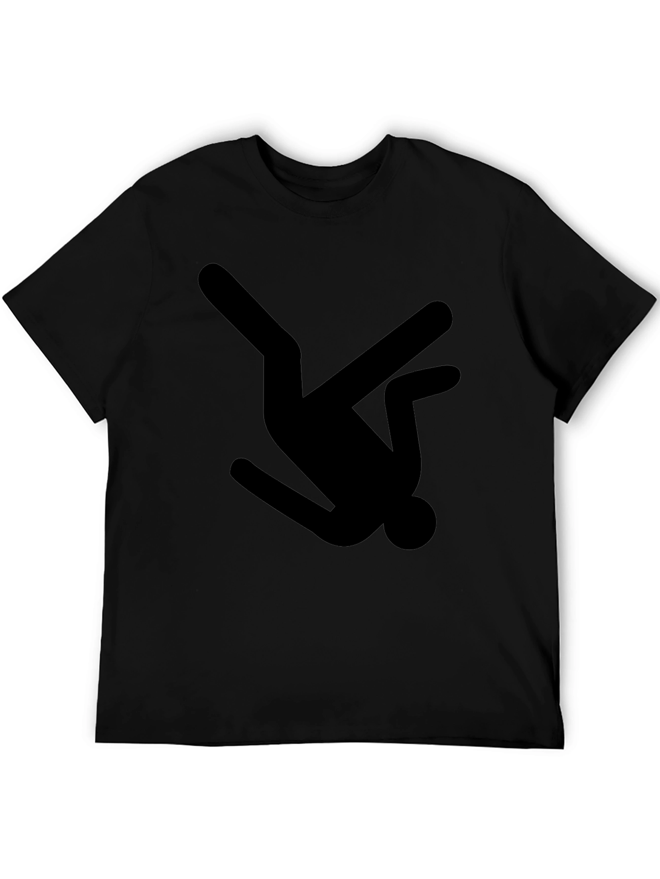 Black T-Shirt with Falling Man Graphic