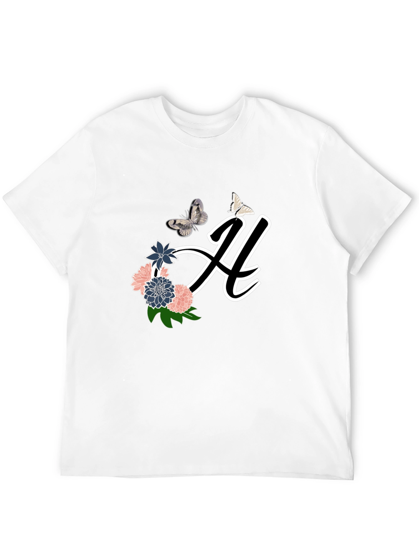 Floral Butterfly Initial T-Shirt