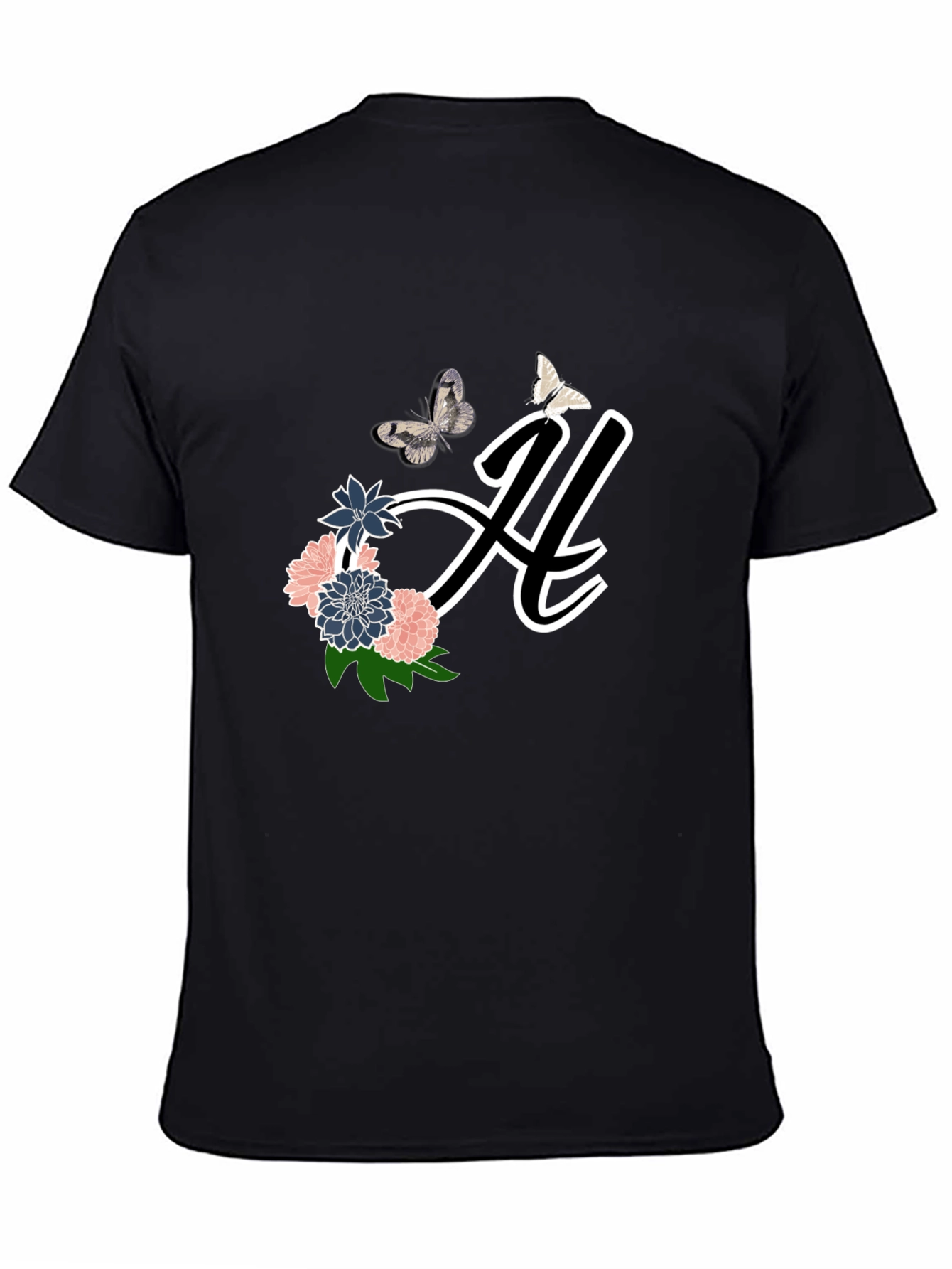 Floral Butterfly Initial T-Shirt