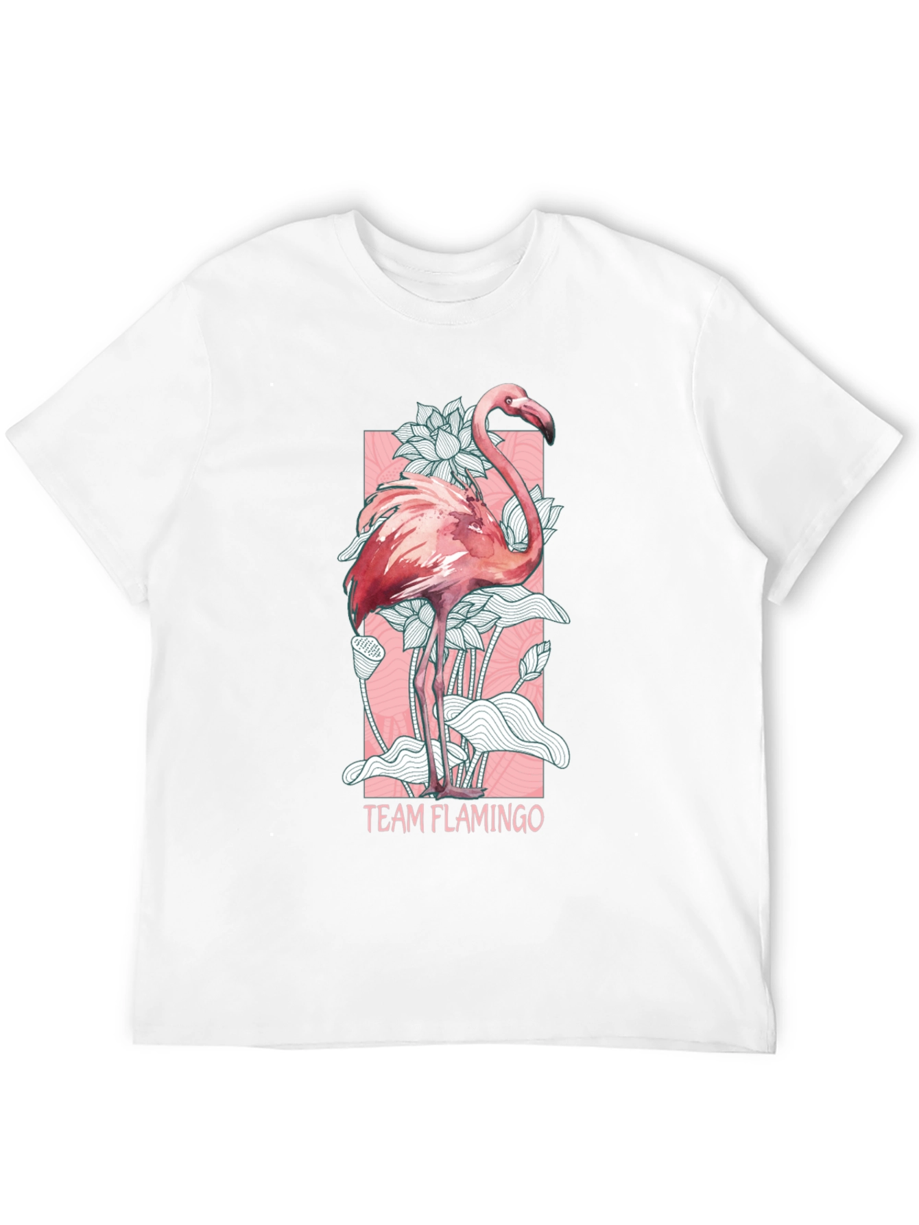 Team Flamingo Graphic Tee - Black Cotton Blend