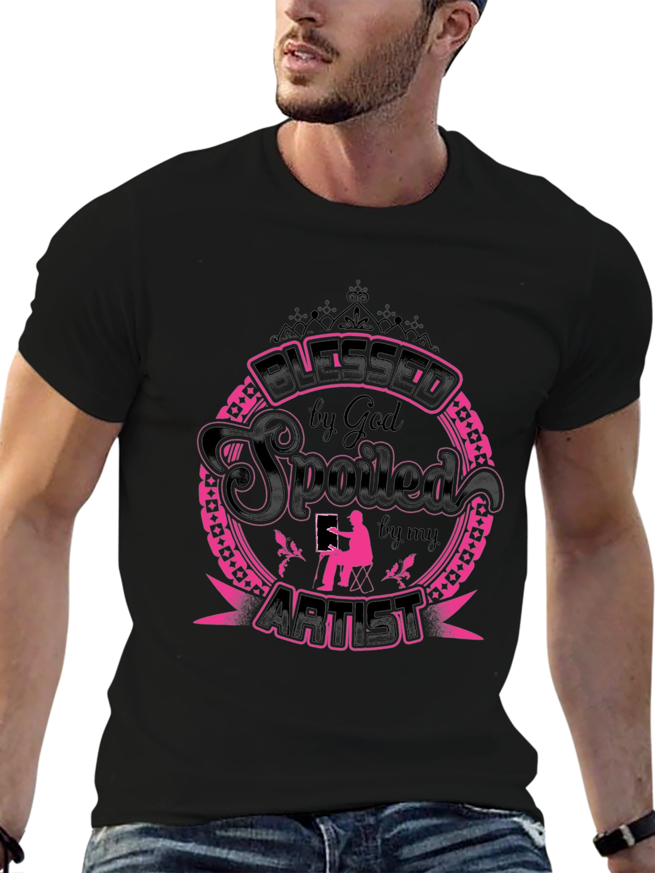 Blessed Spoiled by God Artist Graphic Tee