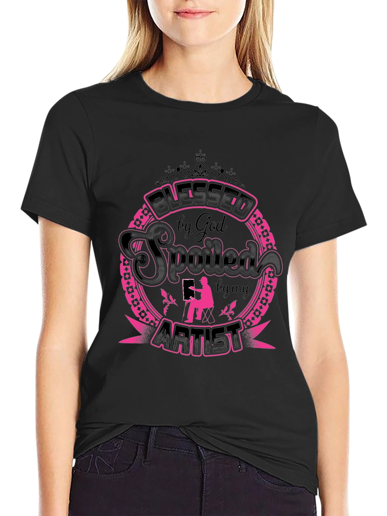Blessed Spoiled by God Artist Graphic Tee