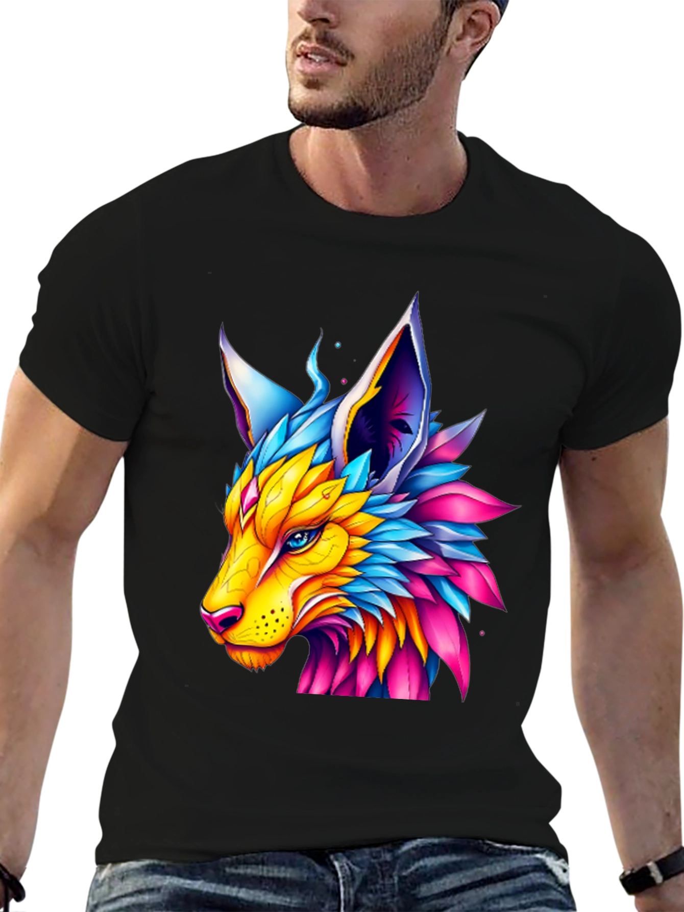 Colorful Fox Graphic T-Shirt