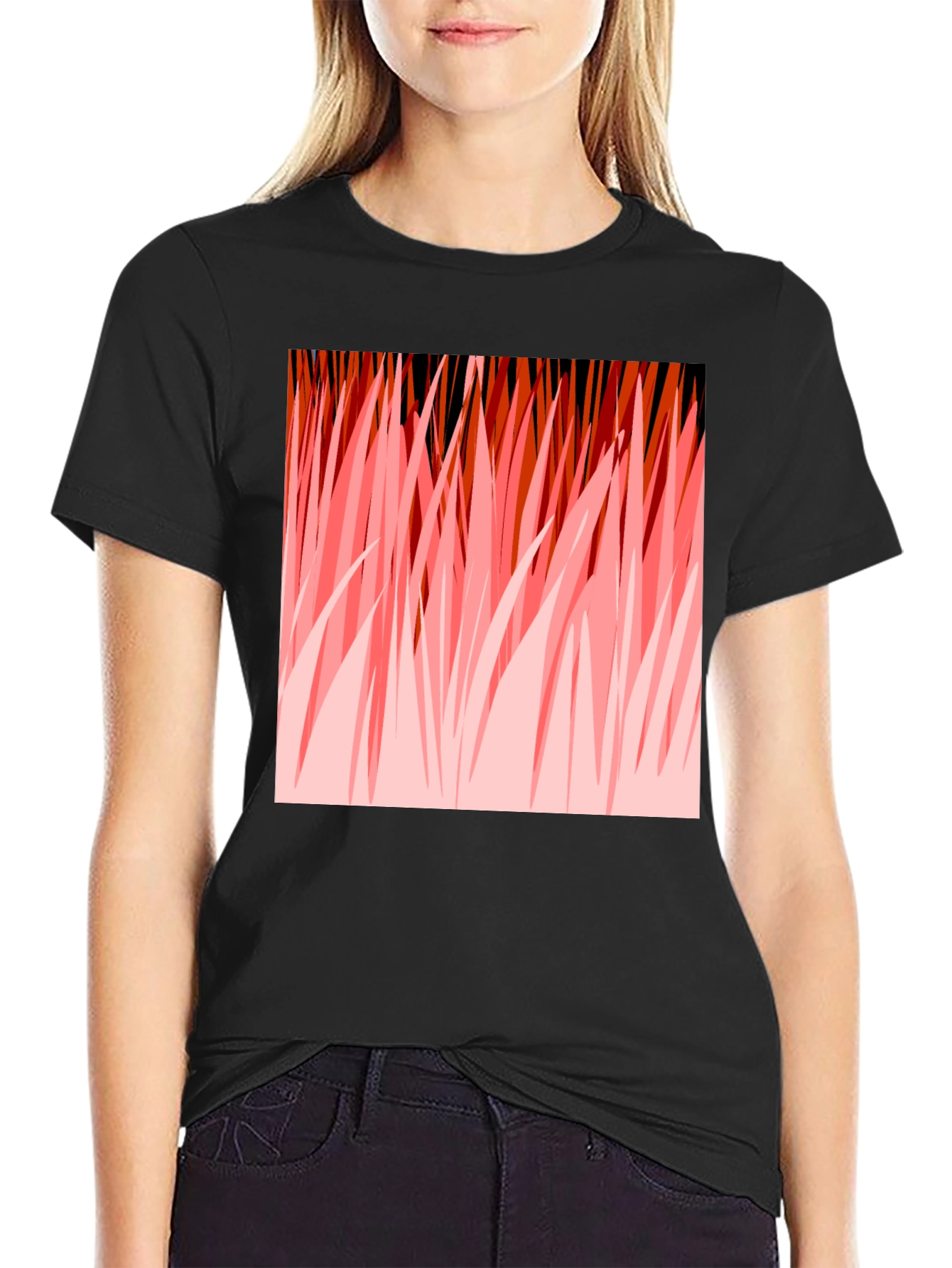Abstract Graphic Print Black T-Shirt