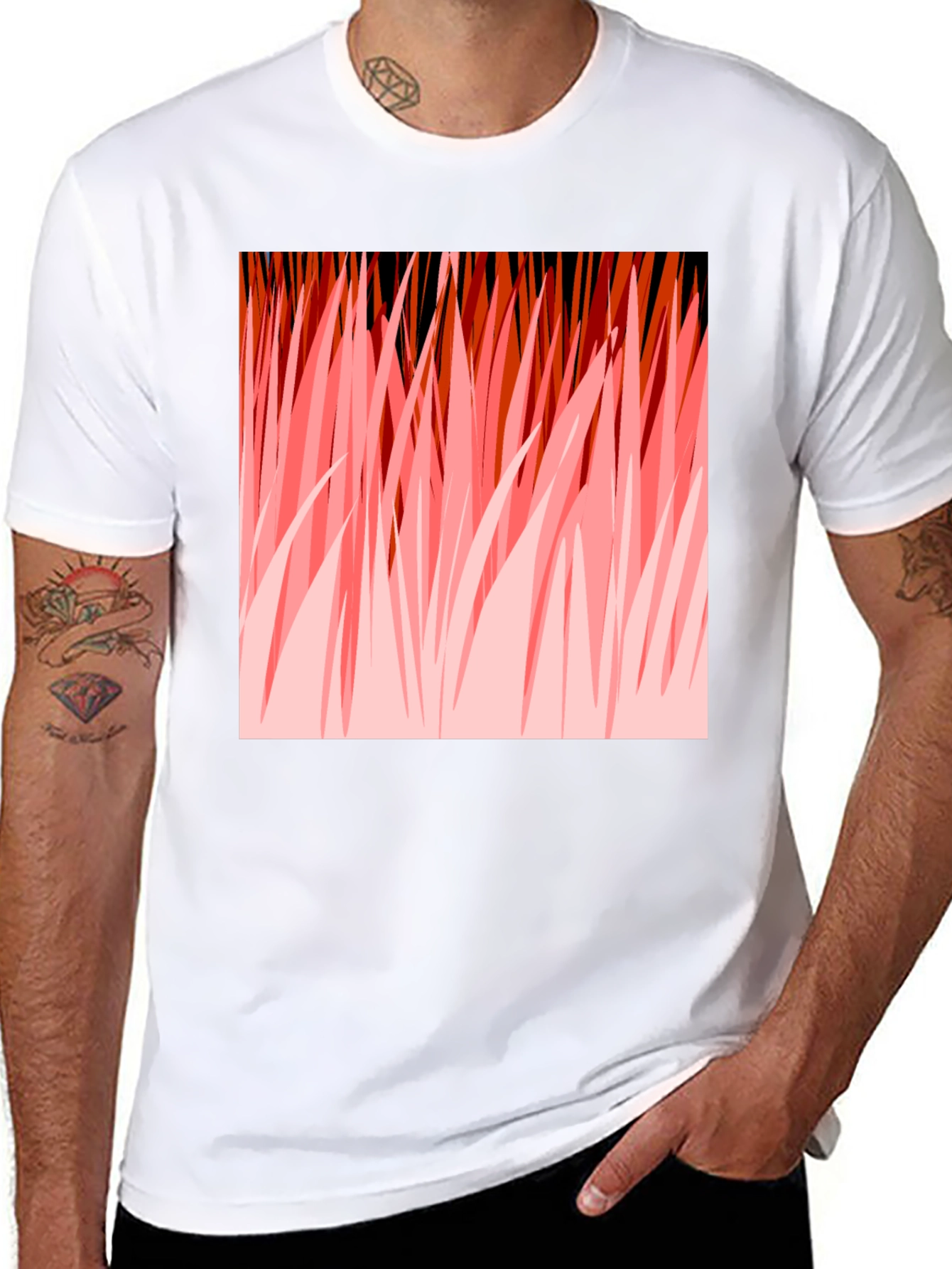 Abstract Graphic Print Black T-Shirt