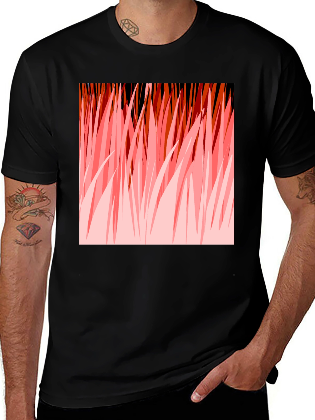 Abstract Graphic Print Black T-Shirt