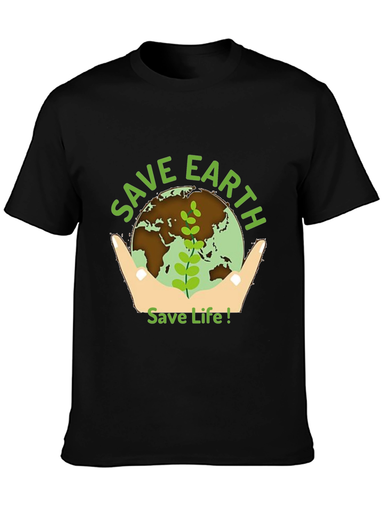 Save Earth Graphic Tee - Black