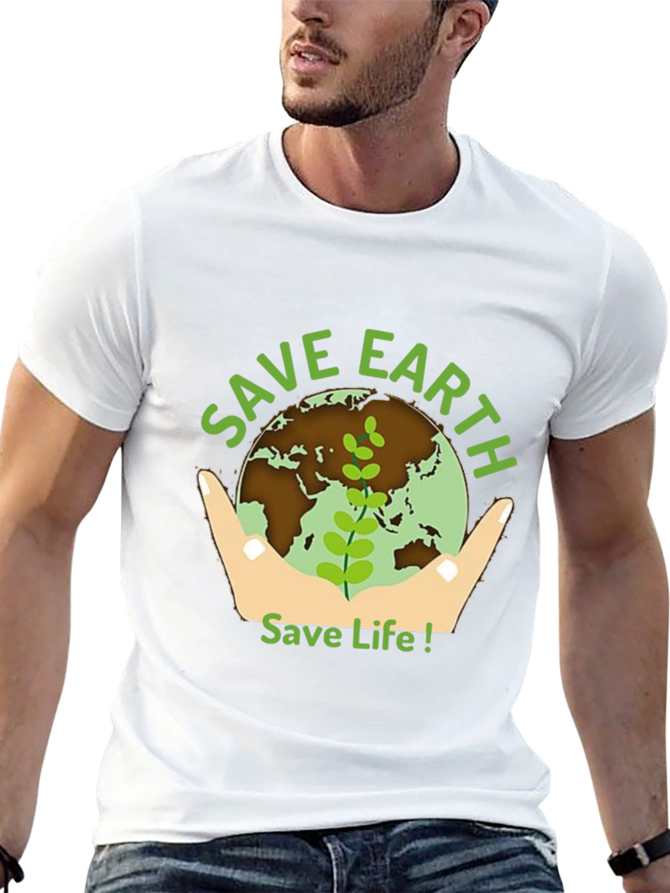 Save Earth Graphic Tee - Black