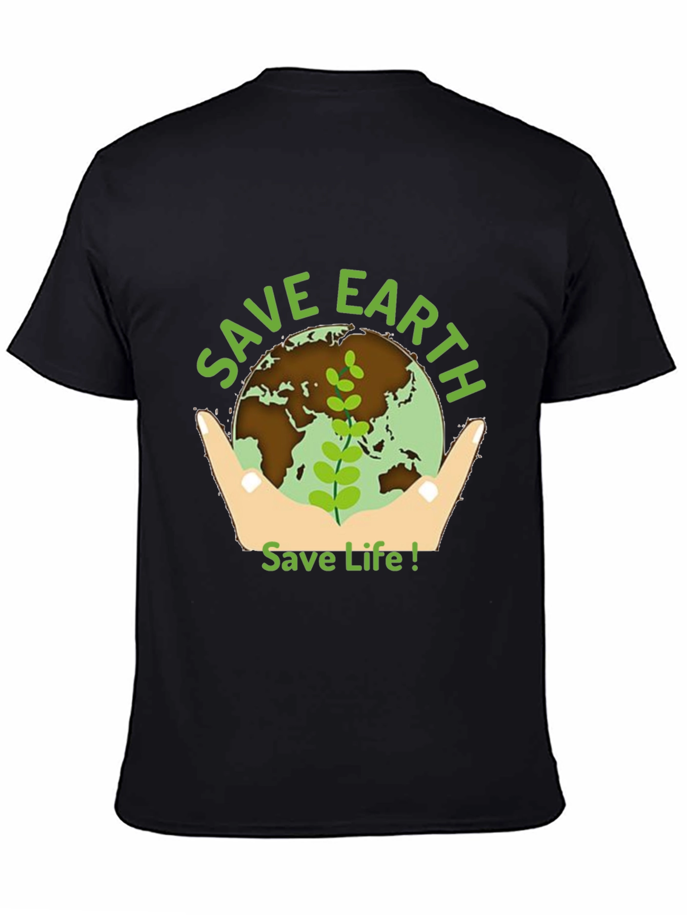 Save Earth Graphic Tee - Black
