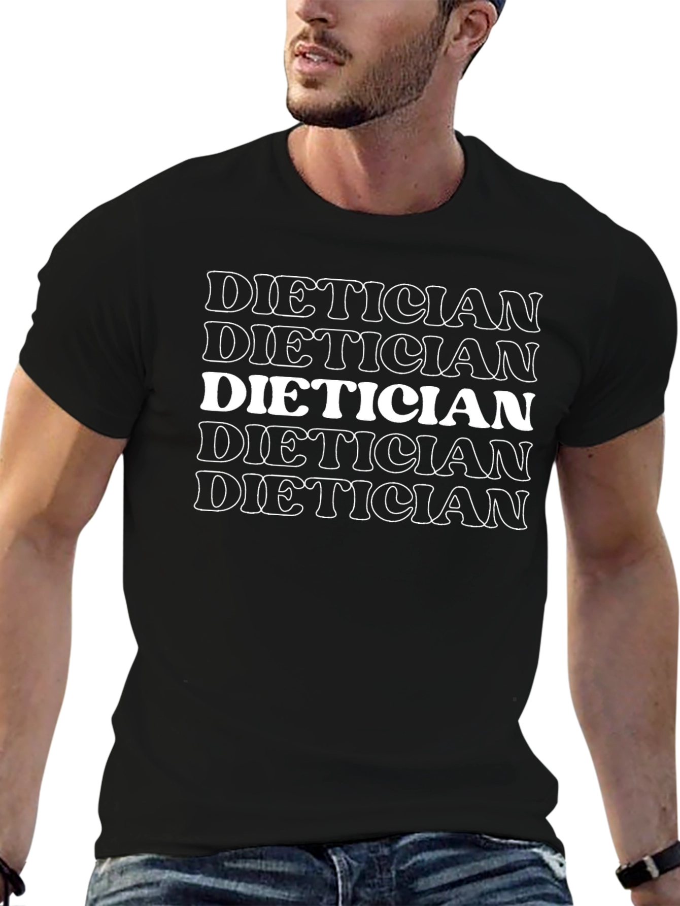 Dietician Graphic T-Shirt - Black Crew Neck