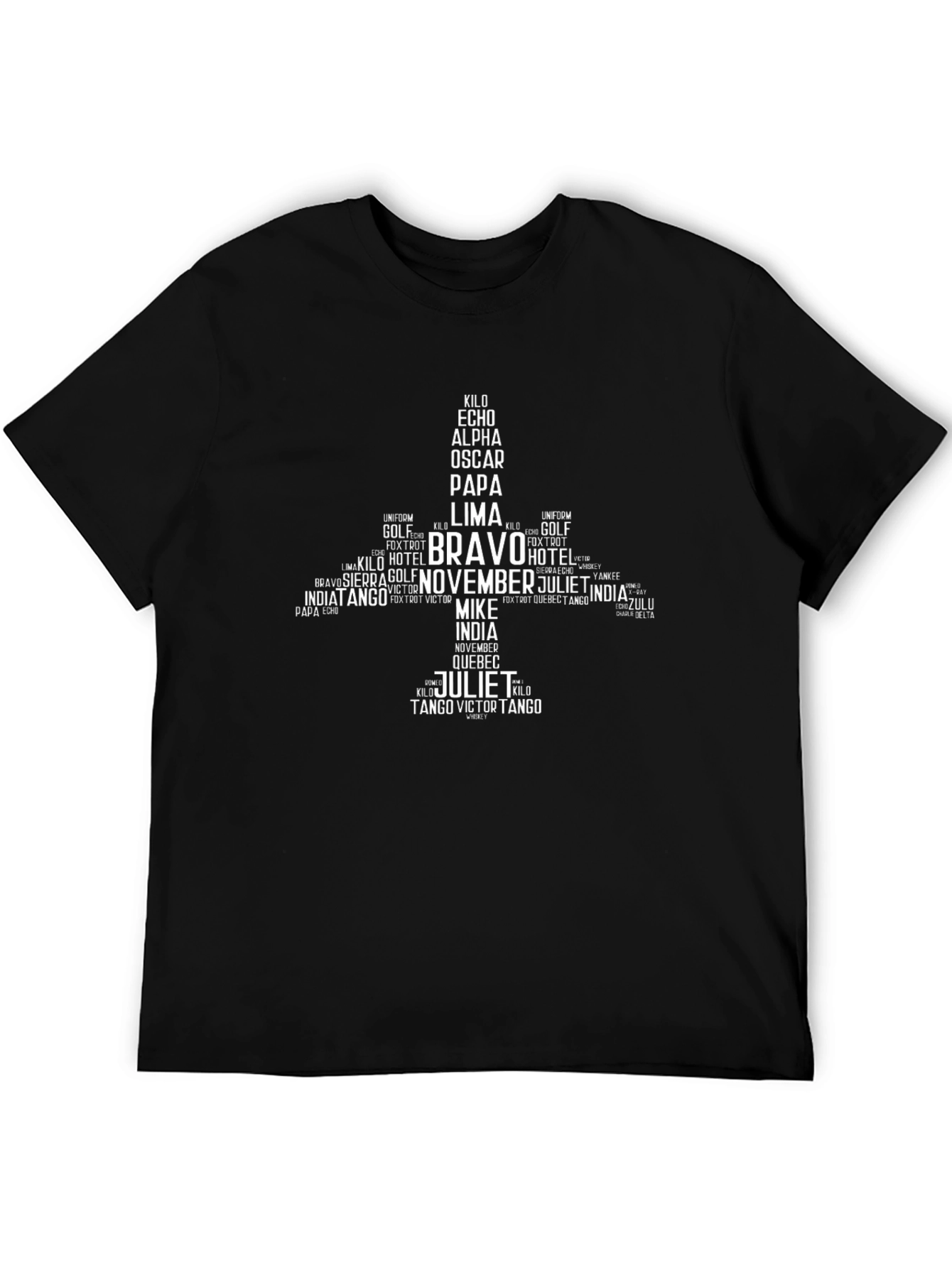 Aviation Alphabet Code T-Shirt - Black