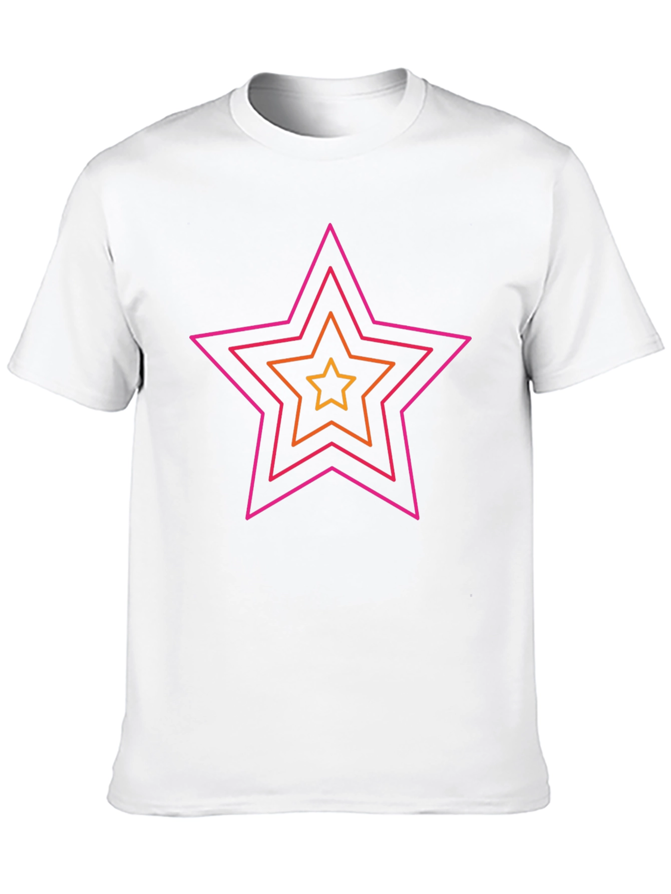 Retro Star Graphic Tee - Black Cotton Casual Shirt