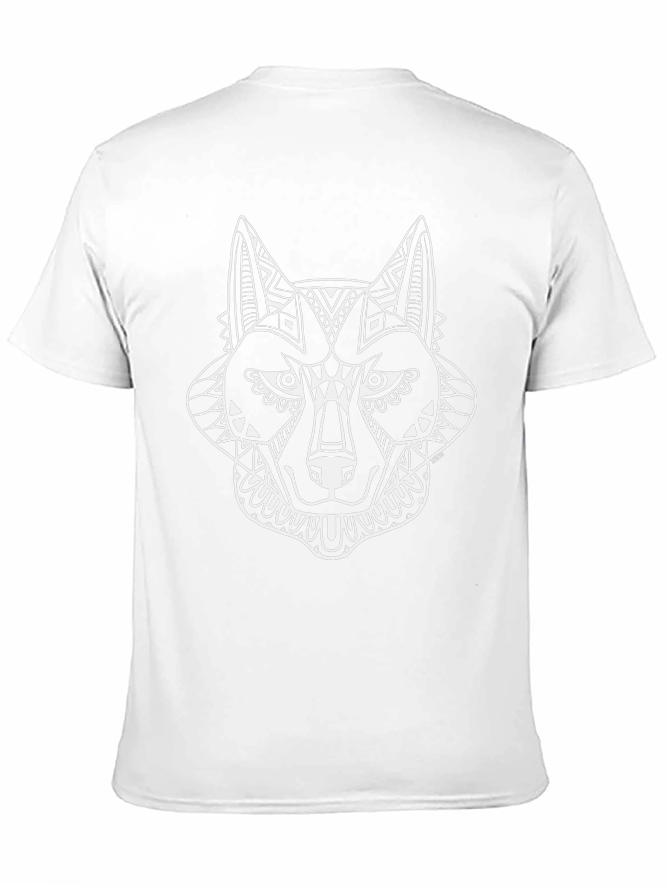 Wolf Graphic Tee - Black Cotton Blend Crew Neck