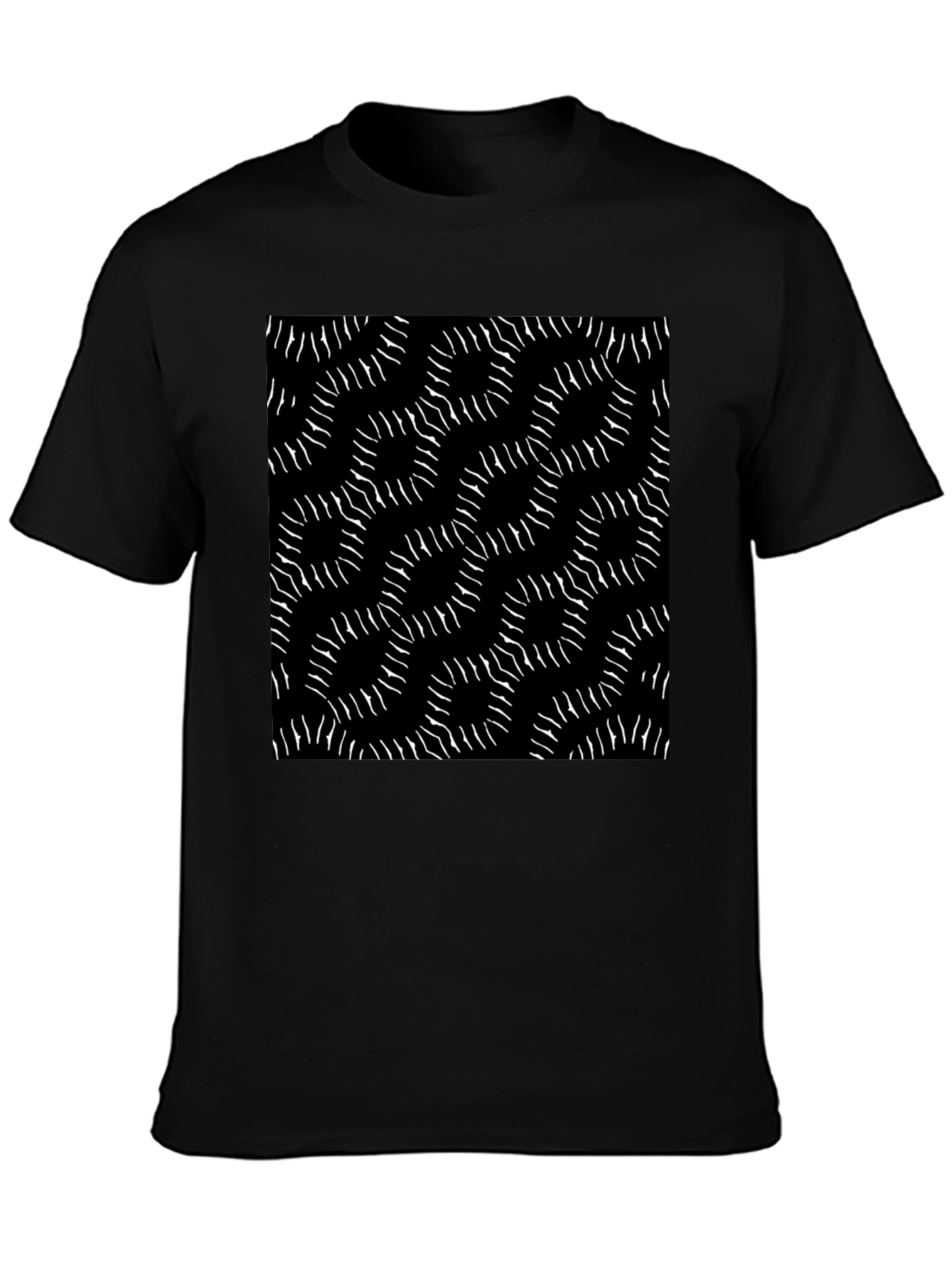 Abstract Pattern Black T-Shirt