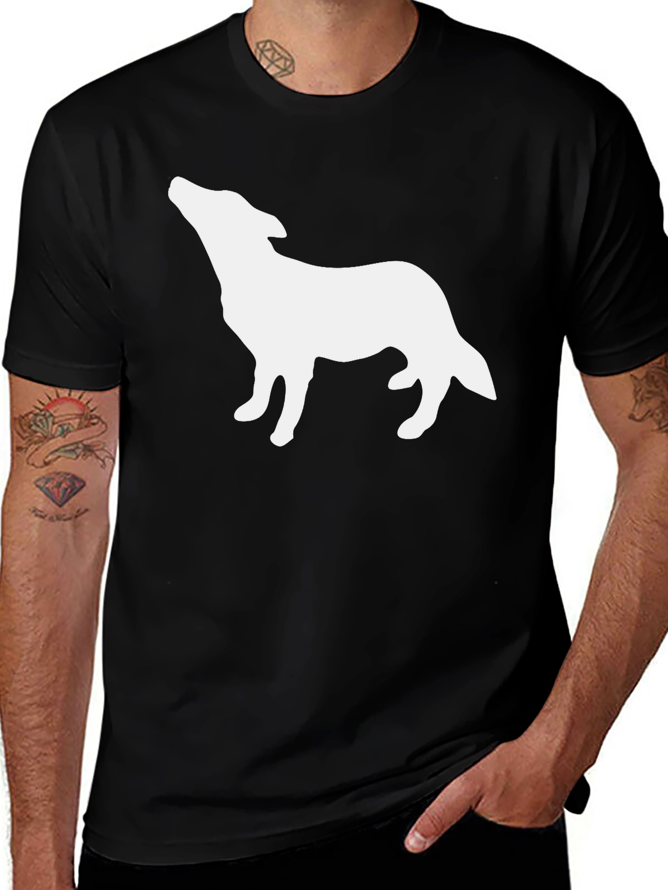 Wolf Silhouette Black T-Shirt