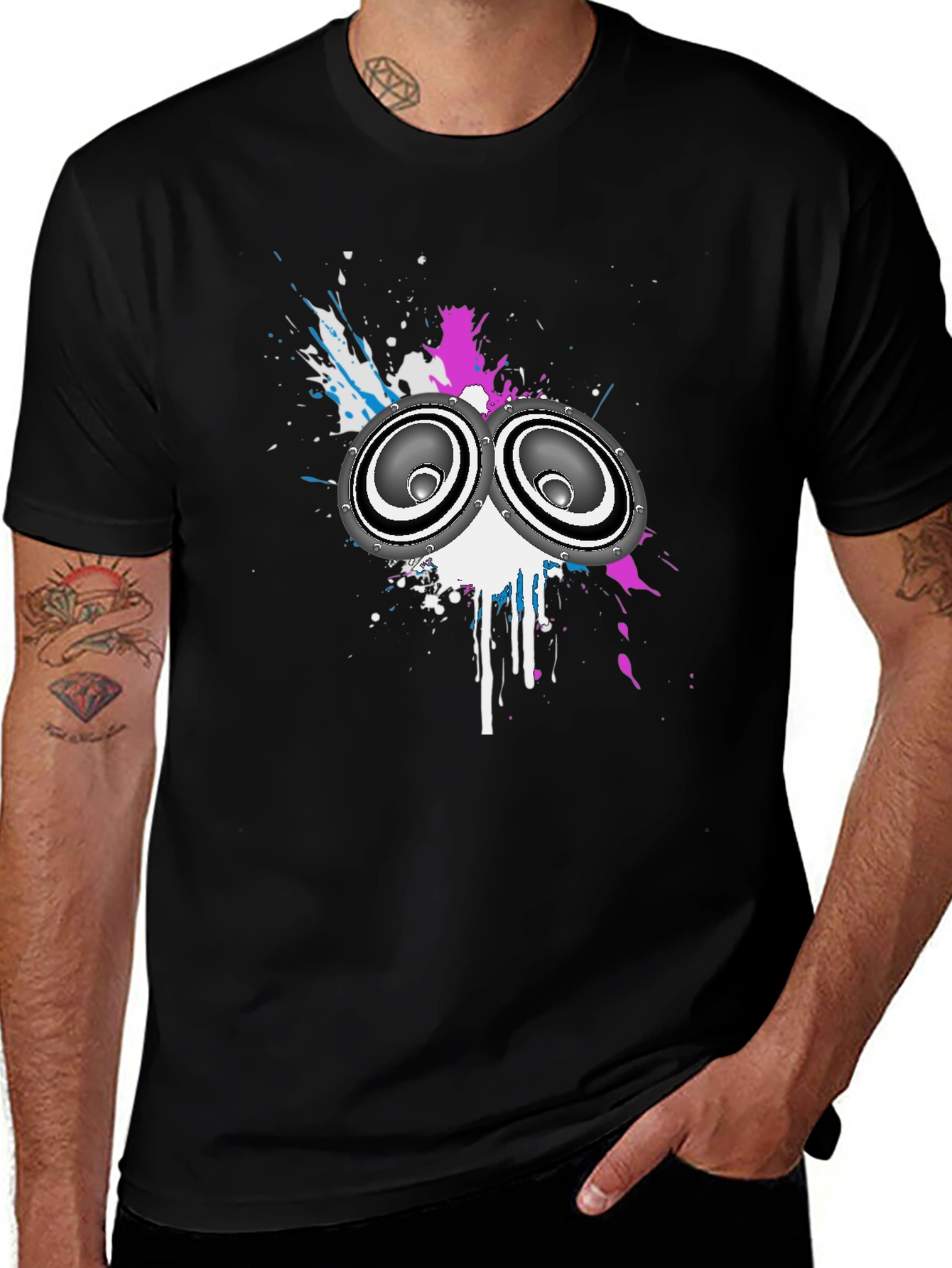 Speaker Graphic Mens Black T-Shirt