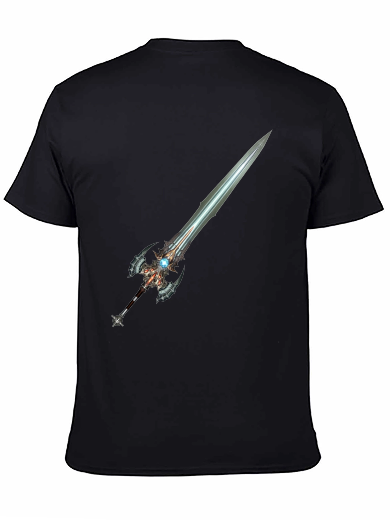 Fantasy Sword Graphic Tee - Black Cotton Blend