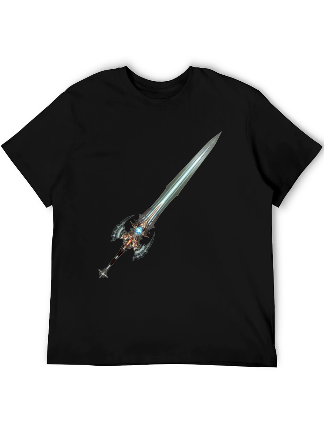 Fantasy Sword Graphic Tee - Black Cotton Blend