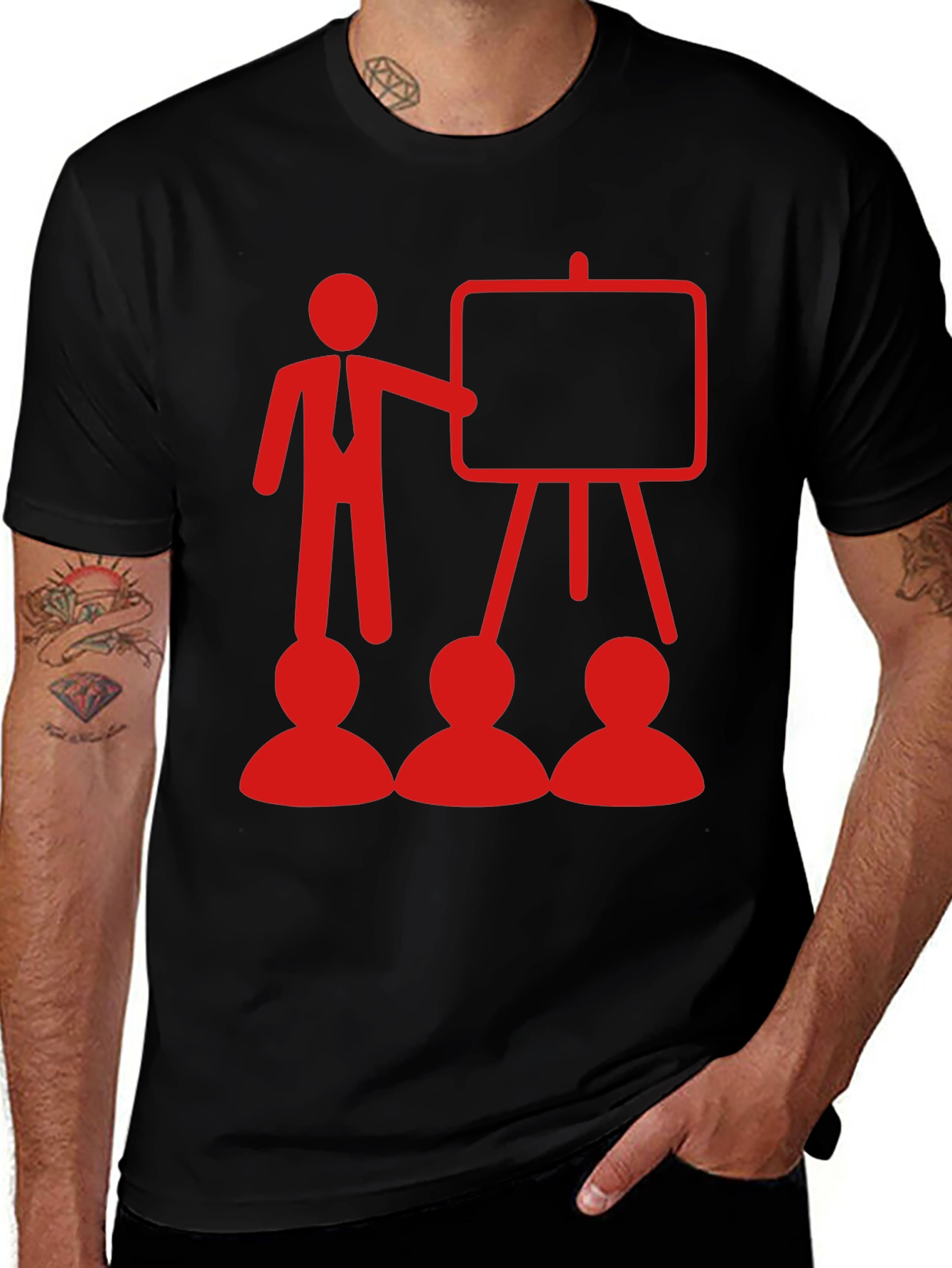 Presentation T-Shirt - Red Design on Black Tee
