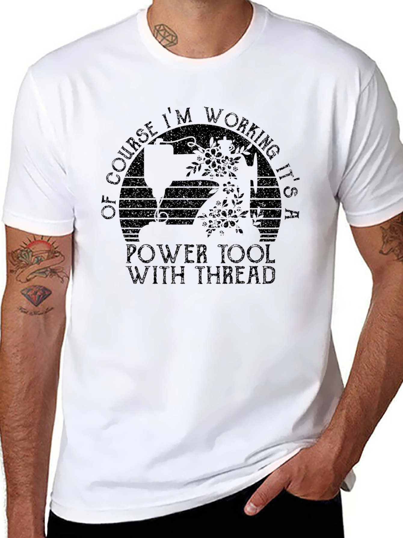 Sewing Power Tool T-Shirt - Funny Crafting Tee