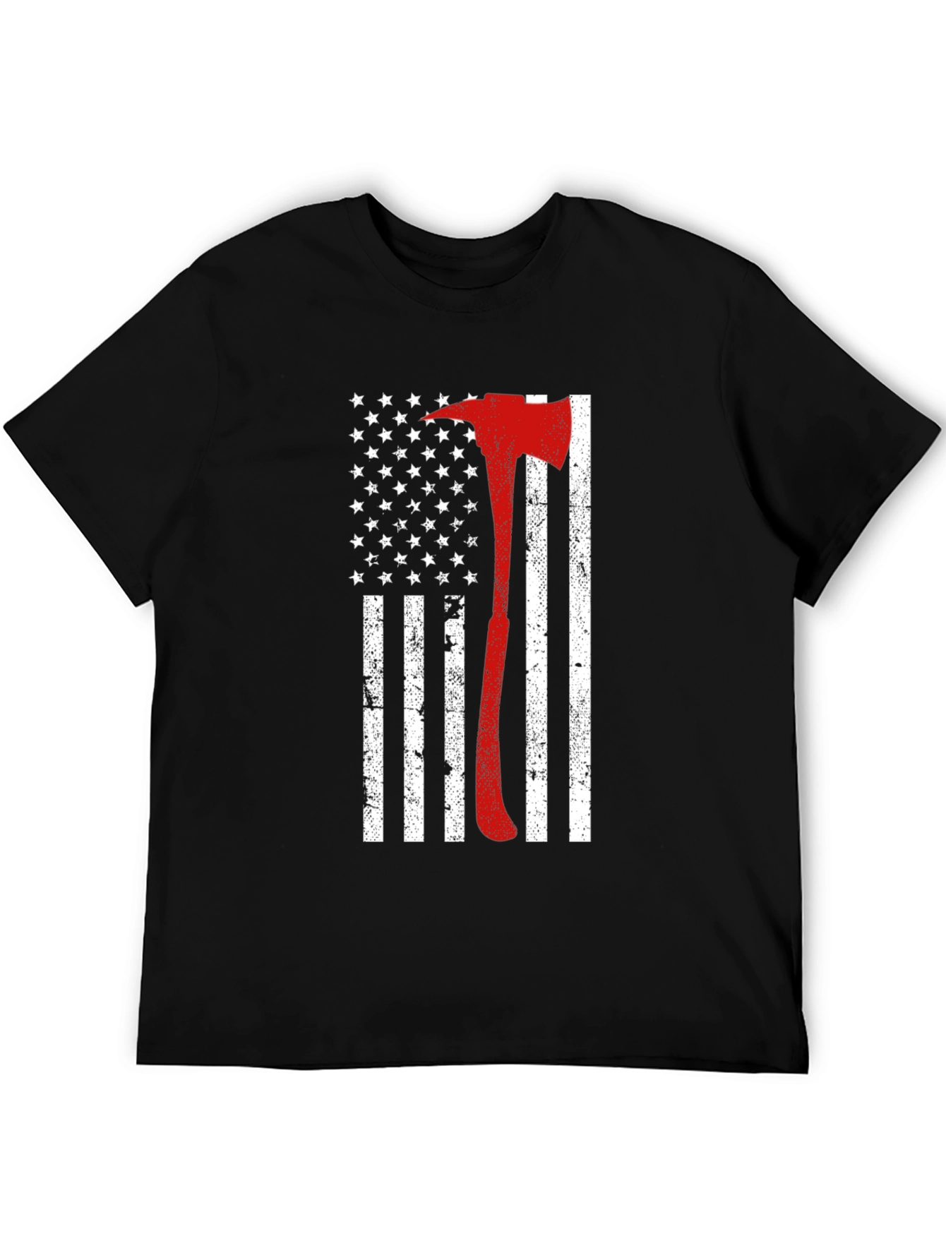 Firefighter Axe USA Flag T-Shirt