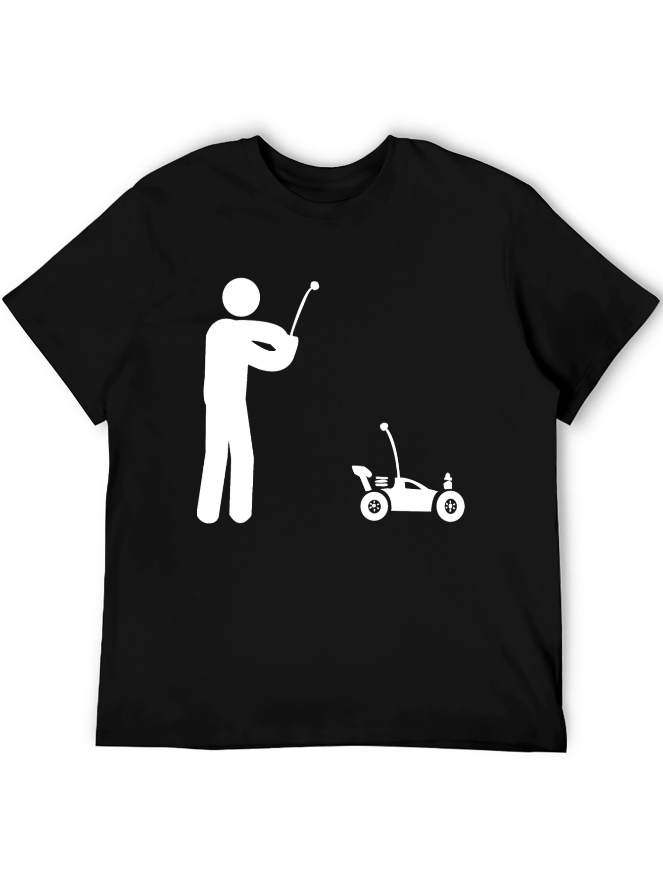 RC Car Stick Figure T-Shirt - Black
