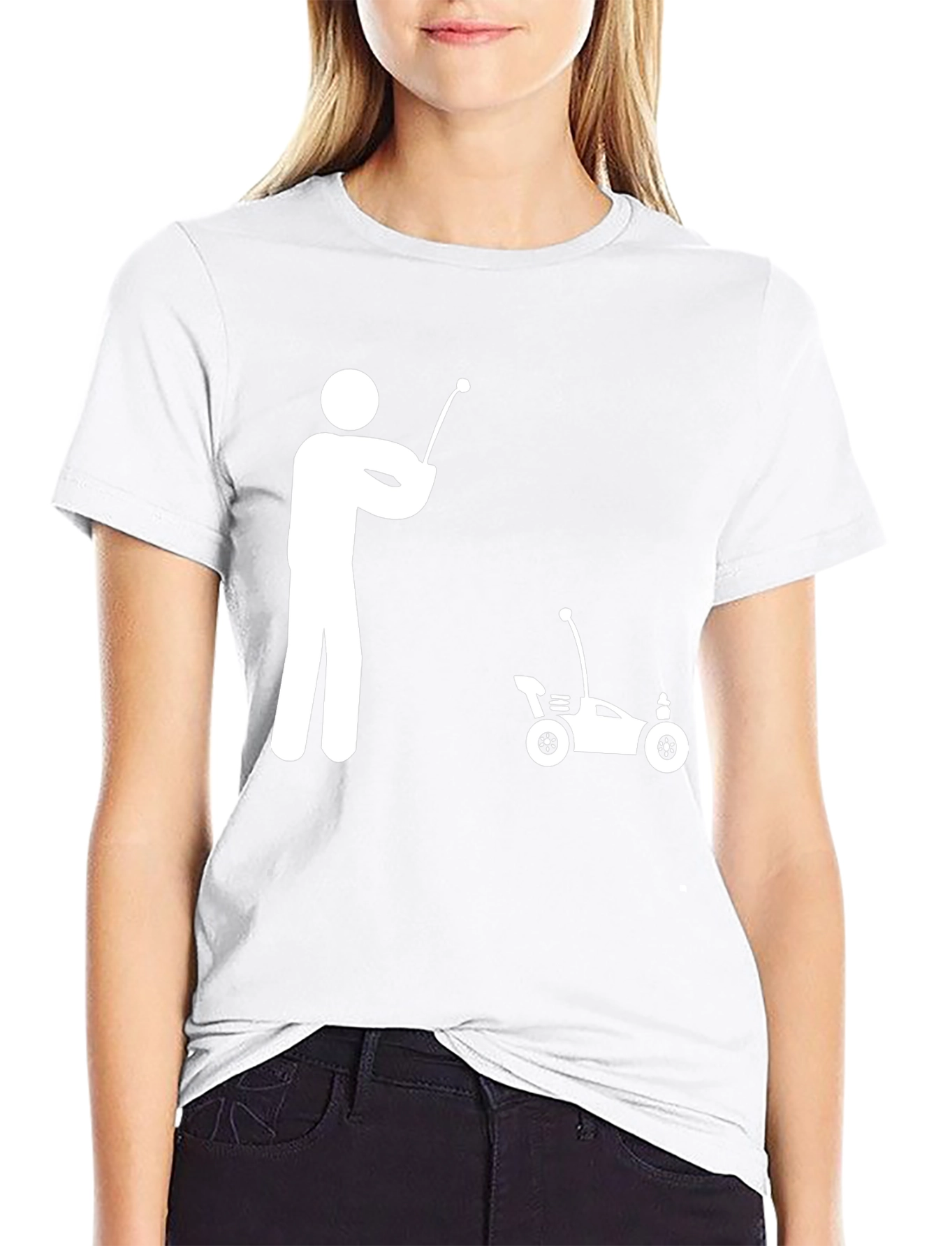 RC Car Stick Figure T-Shirt - Black