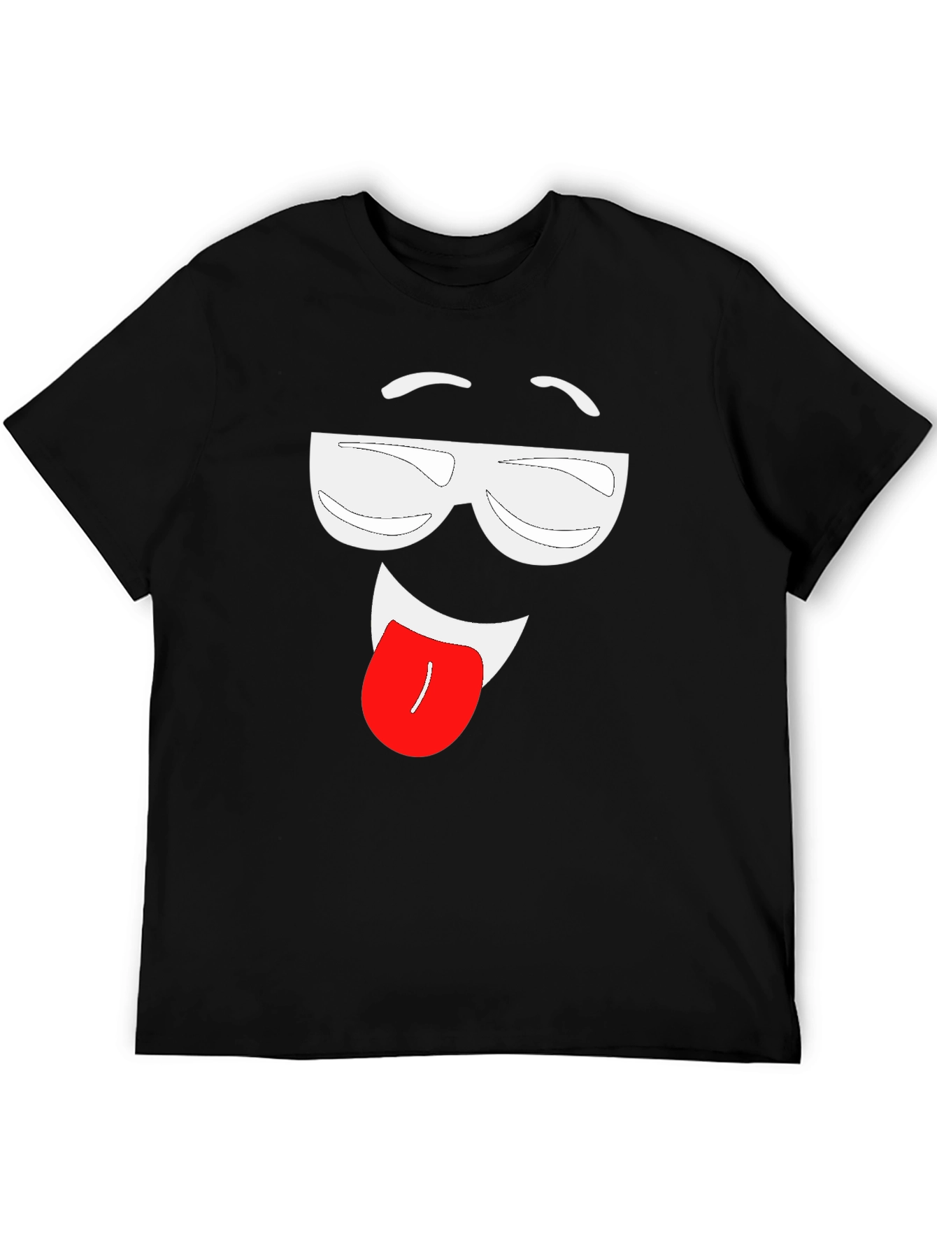 Funny Face Graphic Tee - Black Cotton T-Shirt