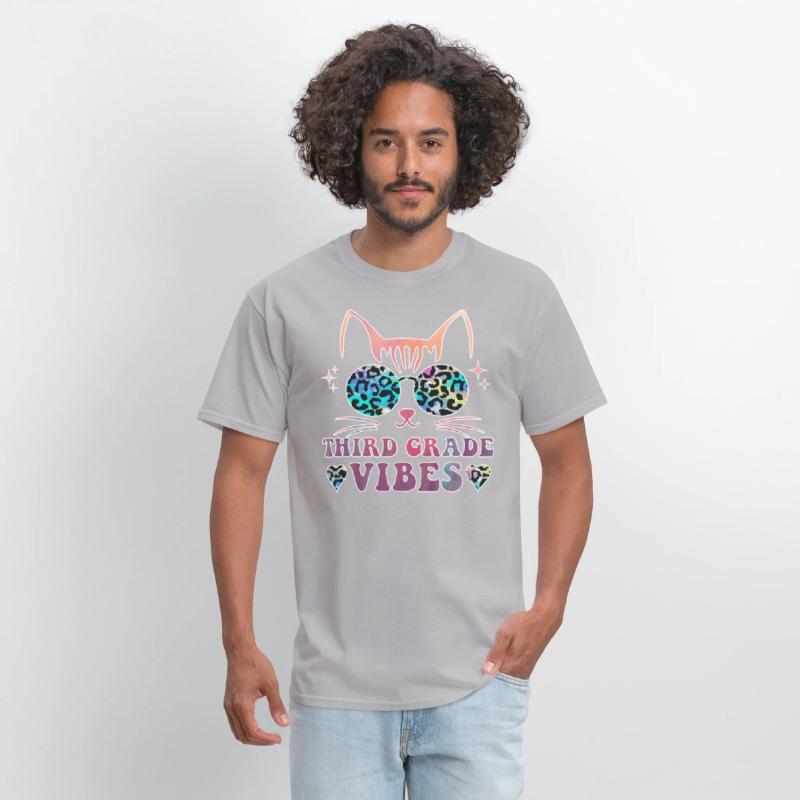 Back To School 3rd Grade Vibes Leopard Tie Dye Cat
